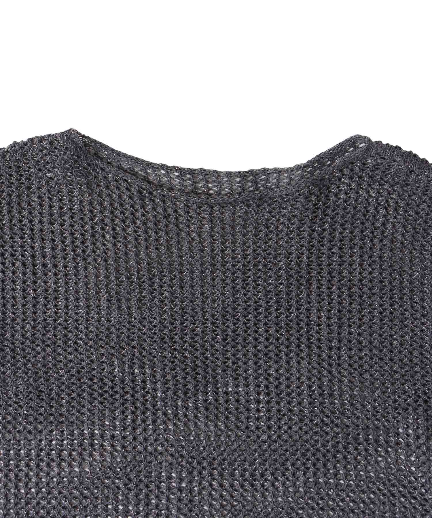 ＜Sugar Rose＞lame paper yarn pullover