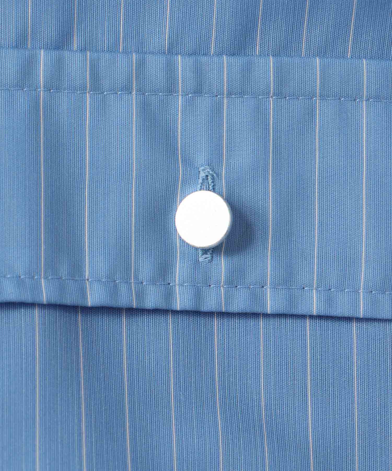 ＜B7＞stripe sleeve gather blouse