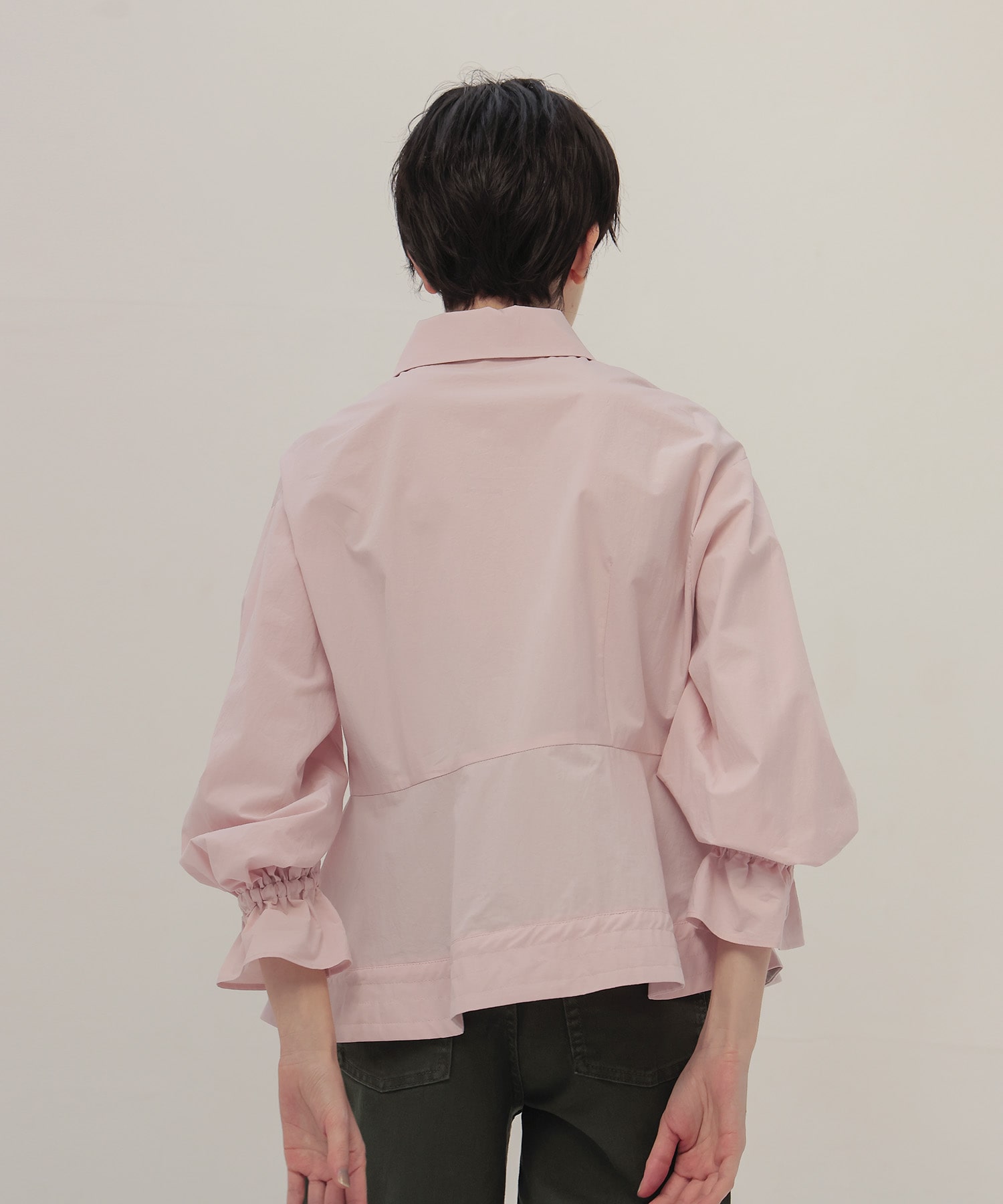 ＜B7＞organic cotton peplum blouse