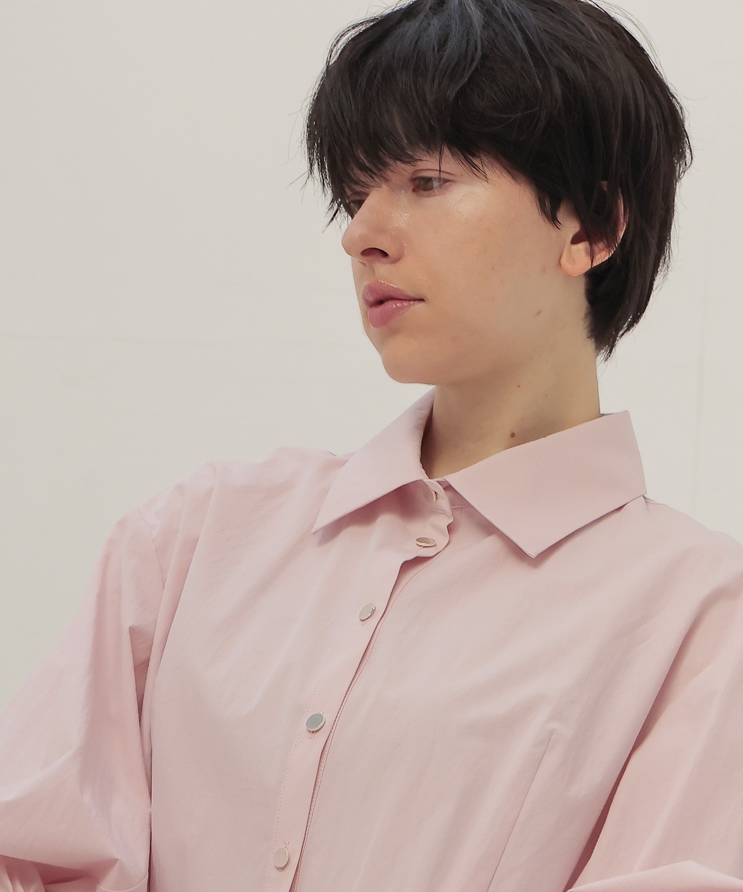 ＜B7＞organic cotton peplum blouse