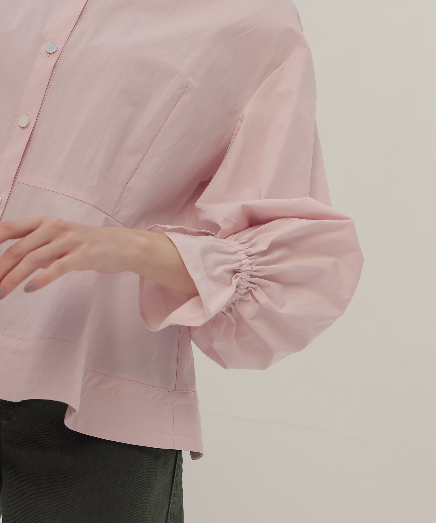 ＜B7＞organic cotton peplum blouse