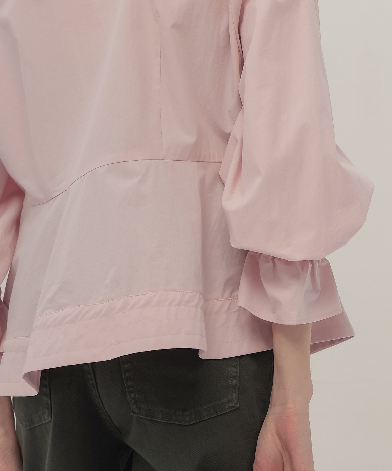 ＜B7＞organic cotton peplum blouse