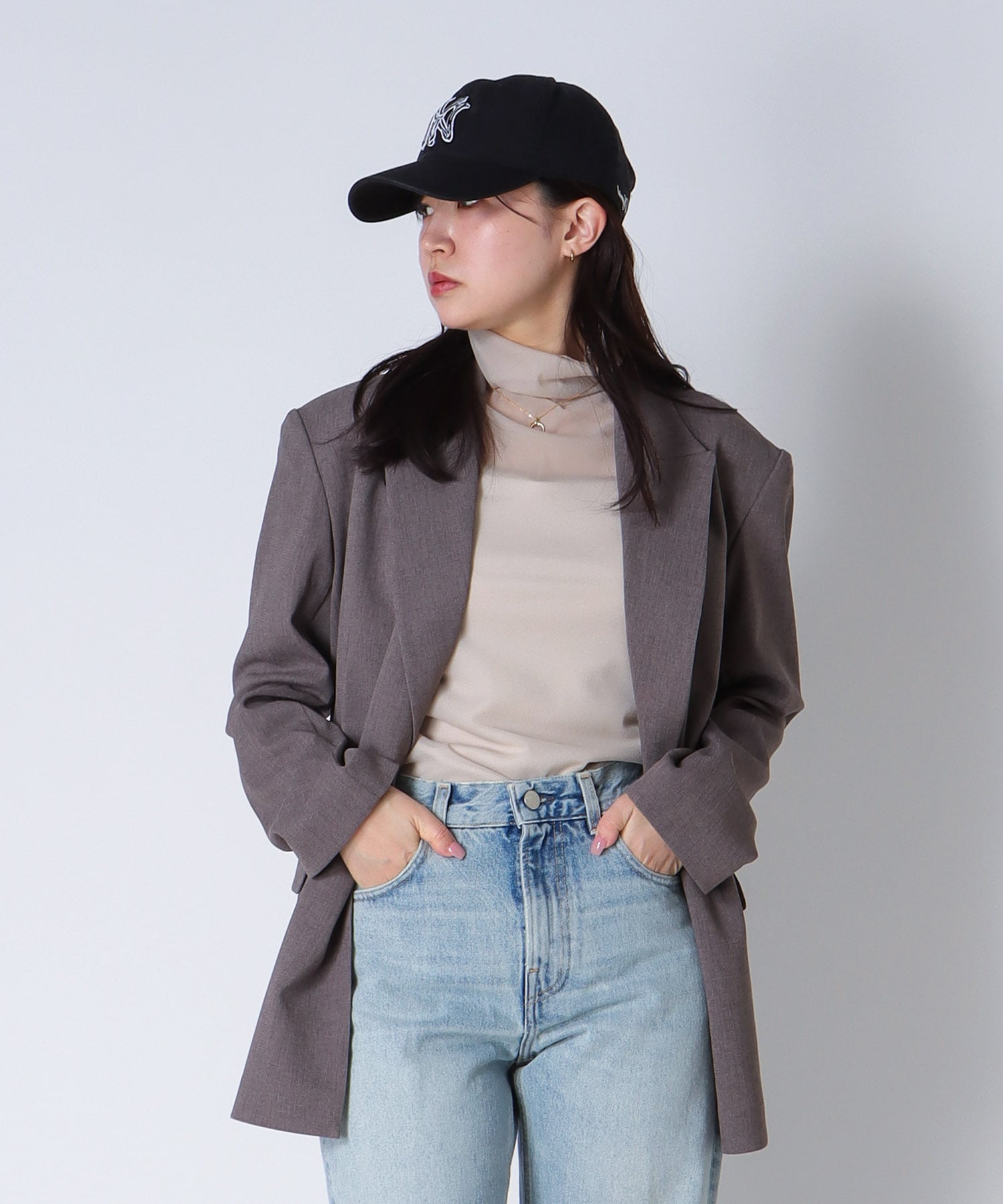＜B7＞twist strech boyfriend jacket