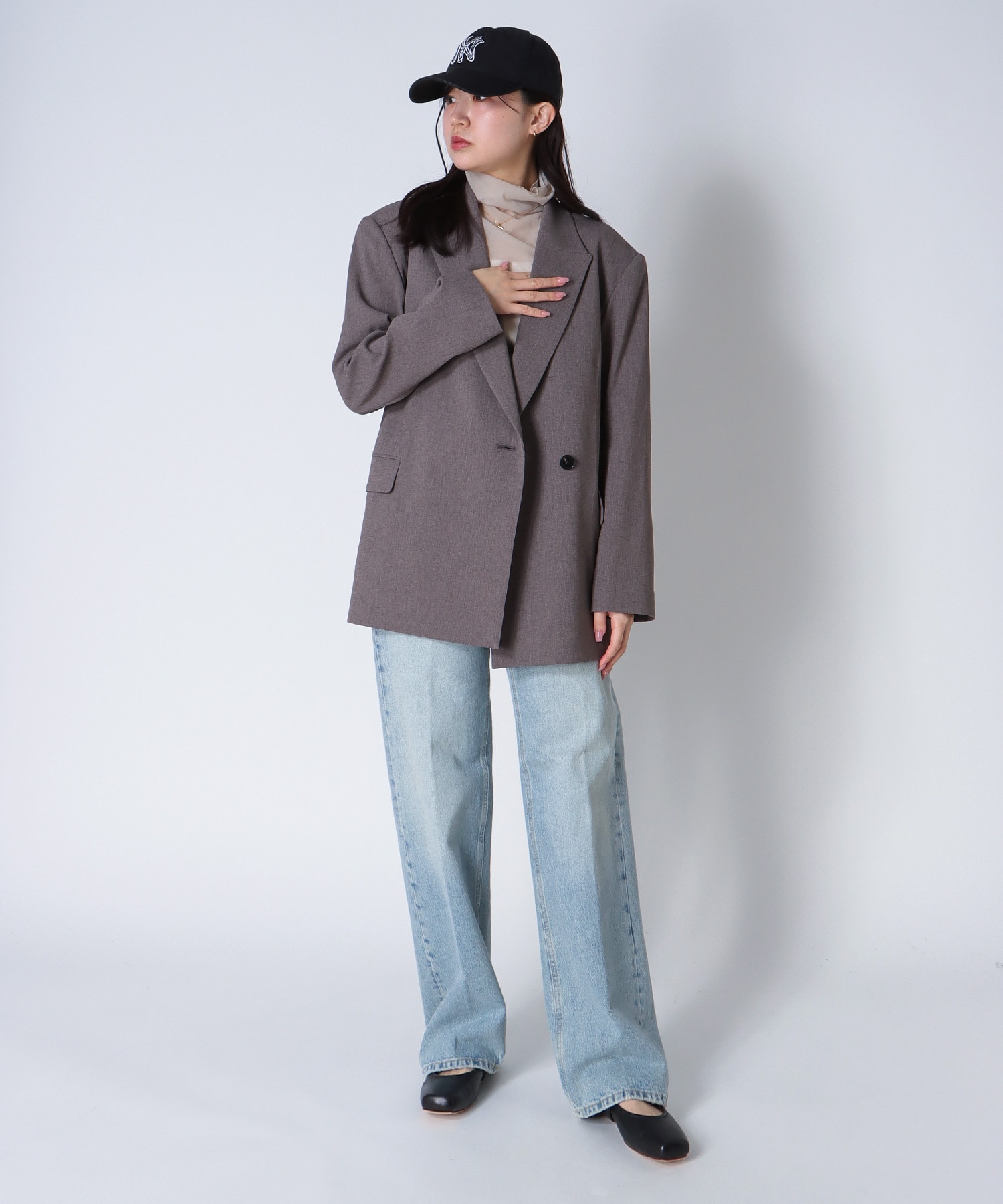 ＜B7＞twist strech boyfriend jacket