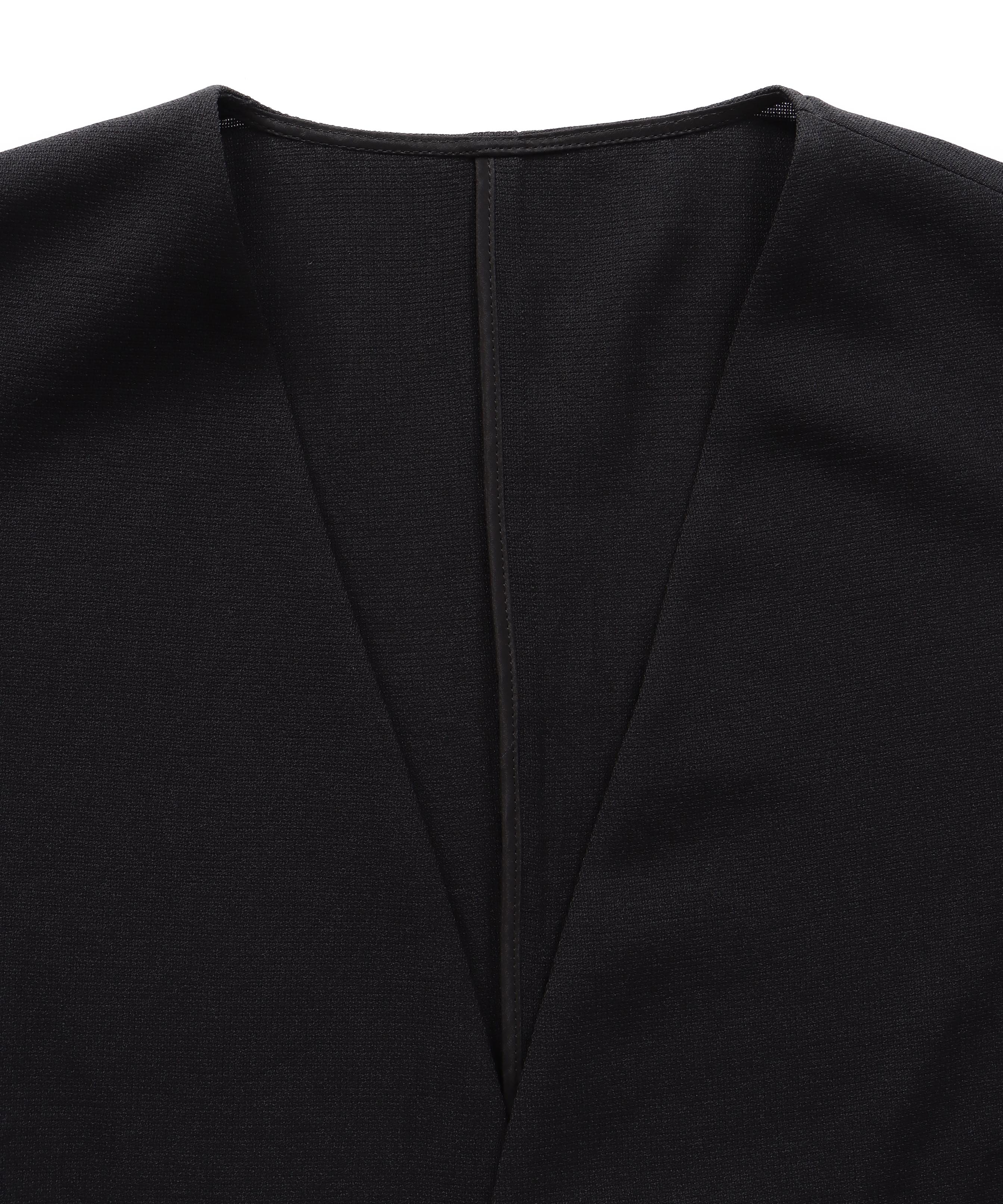 ＜B7＞collarless half sleeve jacket