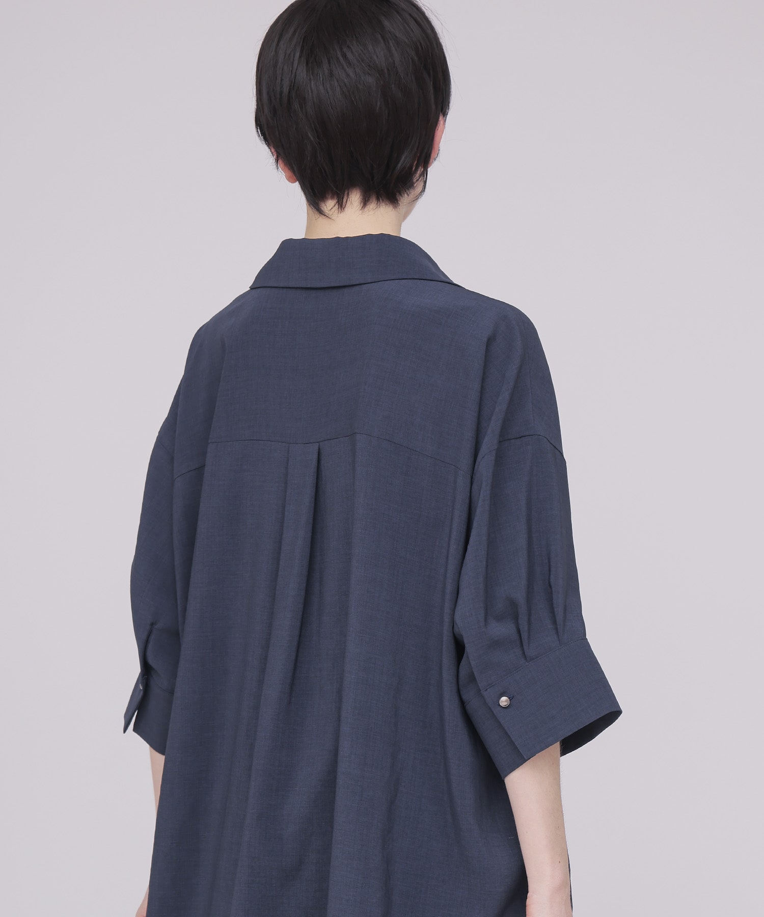 ＜B7＞linen like relax dress