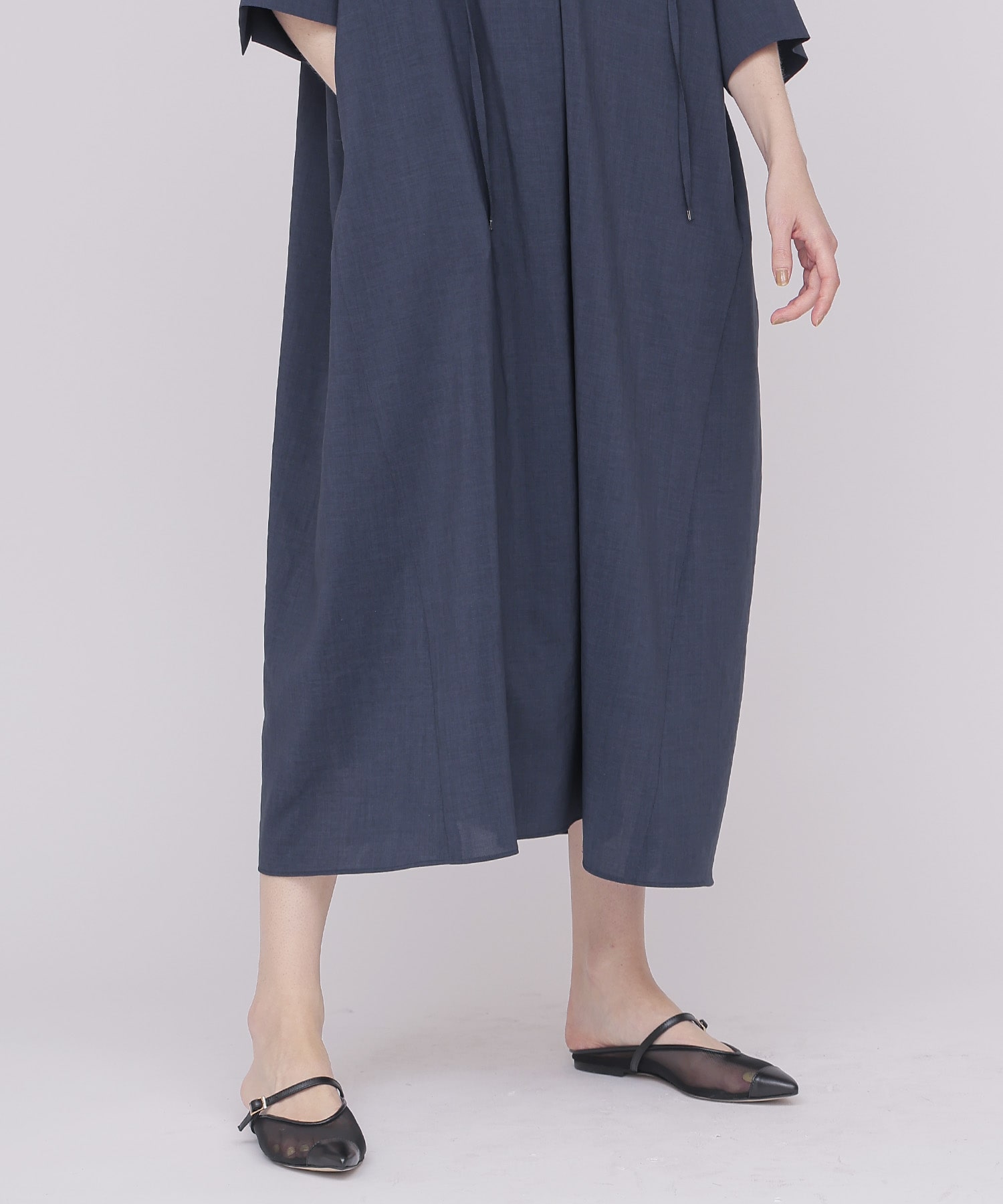 ＜B7＞linen like relax dress