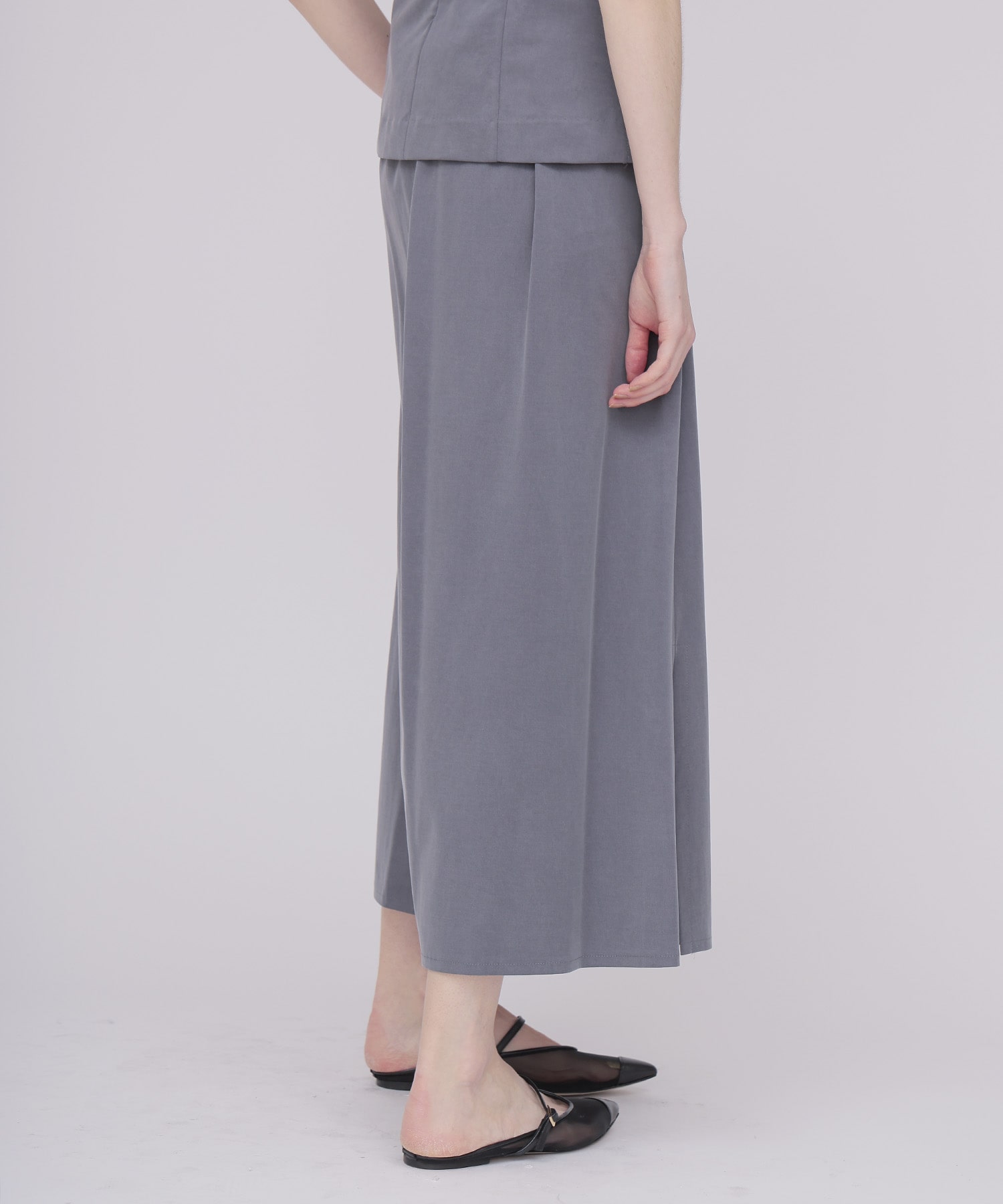 ＜B7＞cupra fibril jersey slit skirt