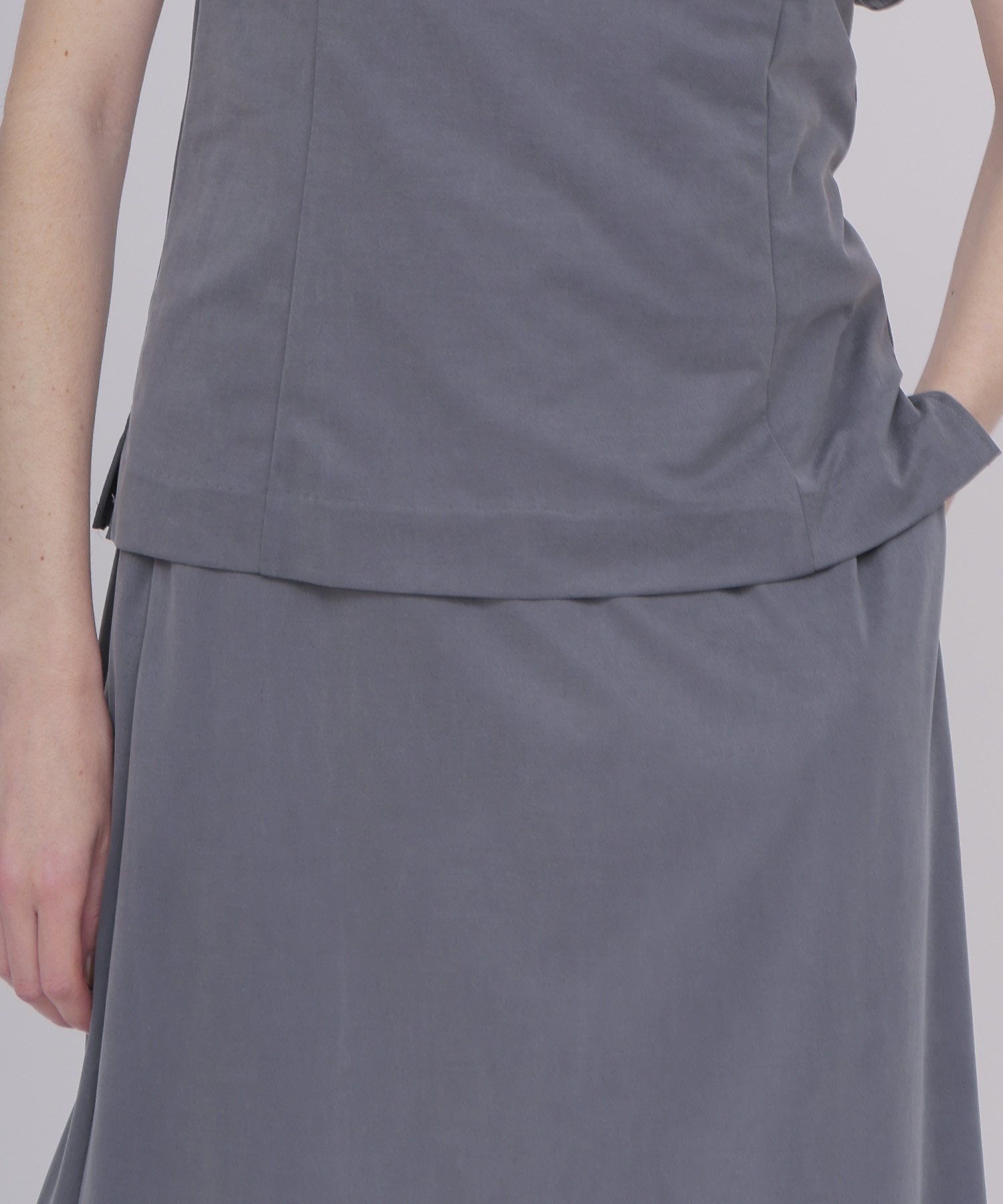 ＜B7＞cupra fibril jersey slit skirt