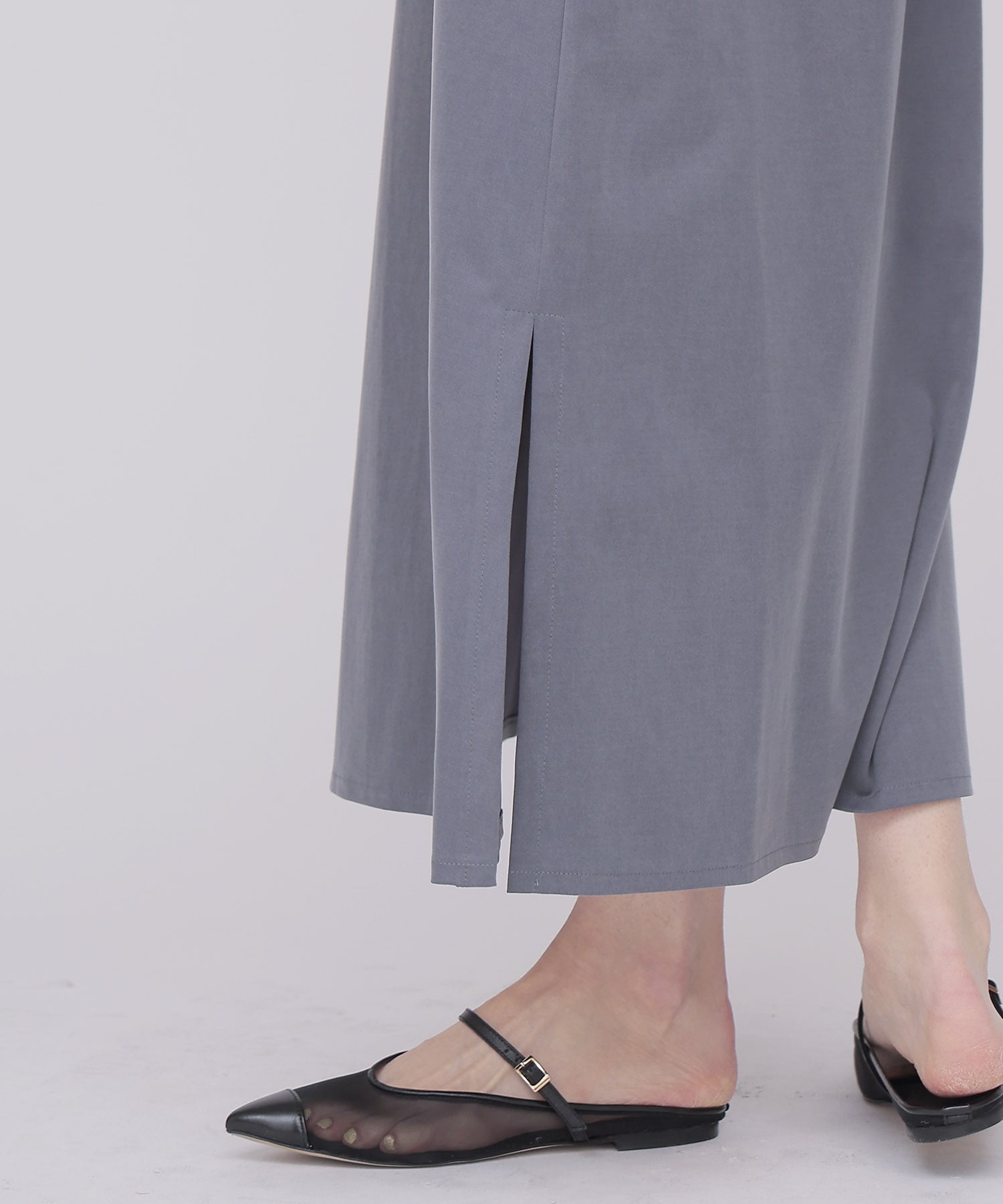＜B7＞cupra fibril jersey slit skirt
