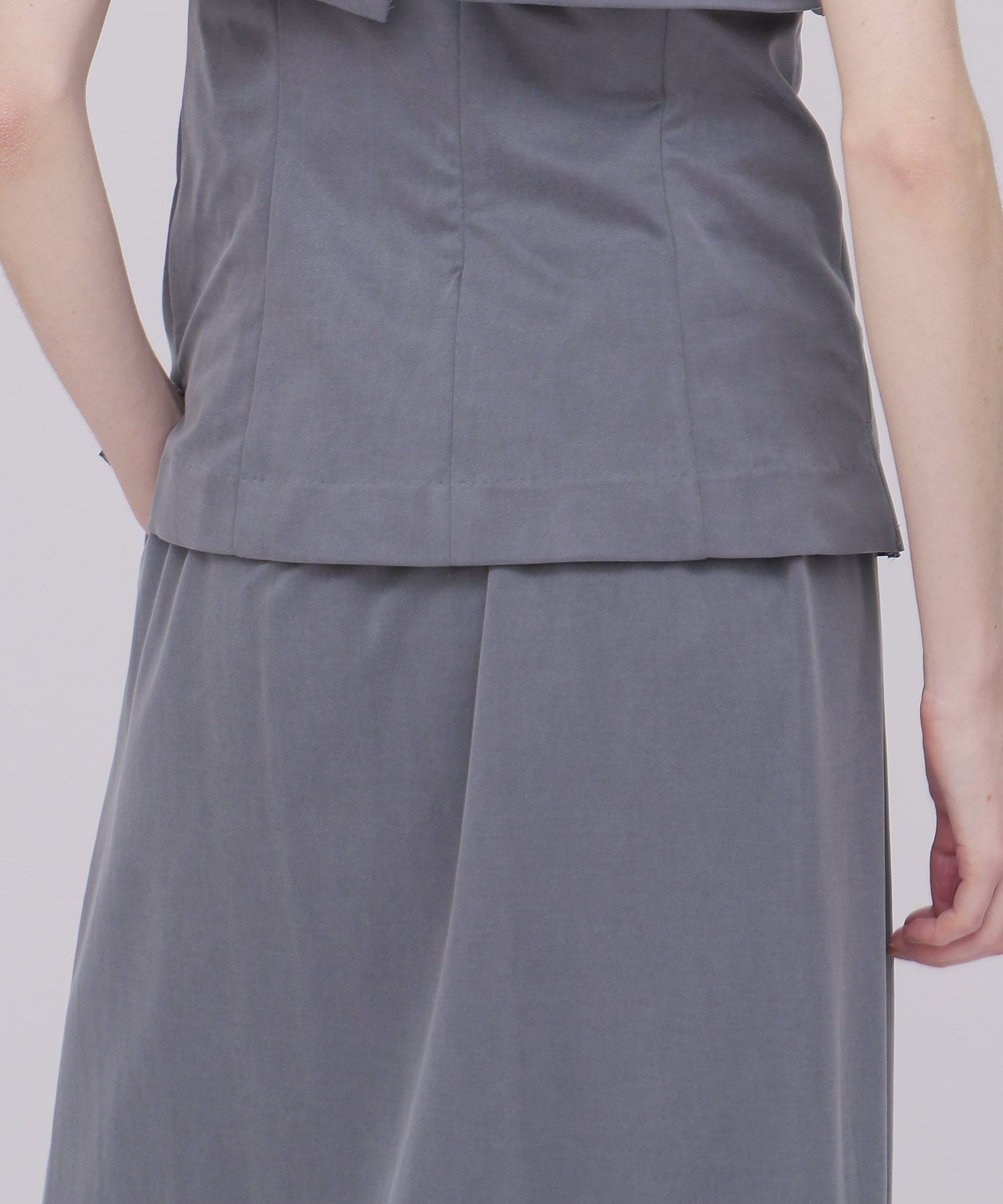 ＜B7＞cupra fibril jersey slit skirt