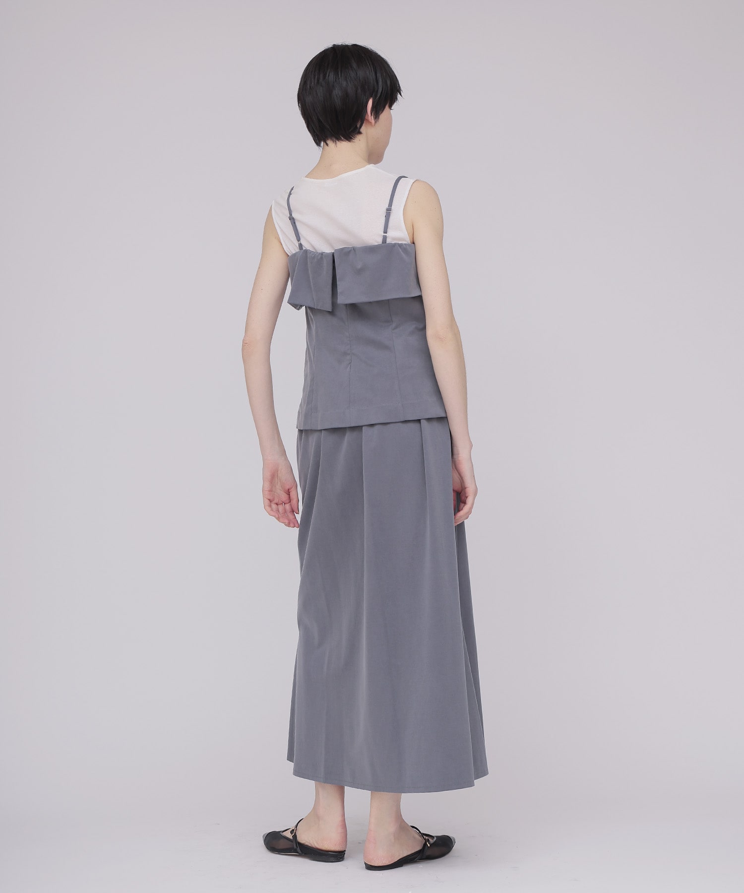 ＜B7＞cupra fibril jersey slit skirt