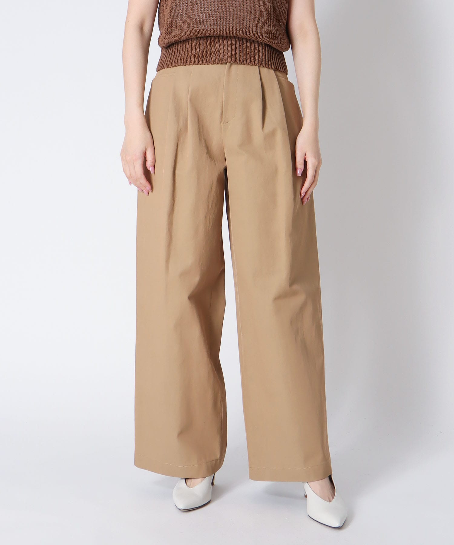 ＜B7＞wide chino pants
