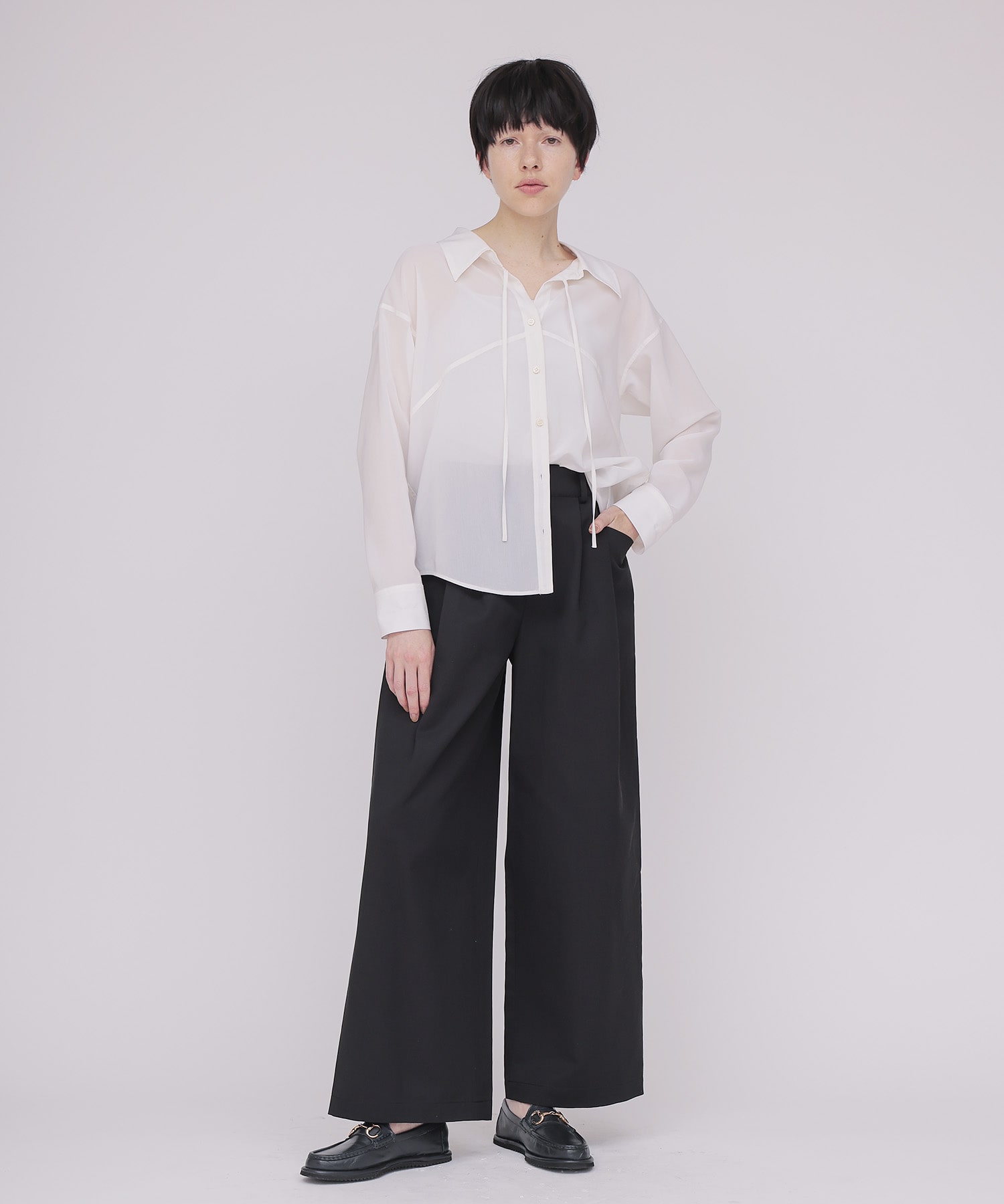 ＜B7＞wide chino pants