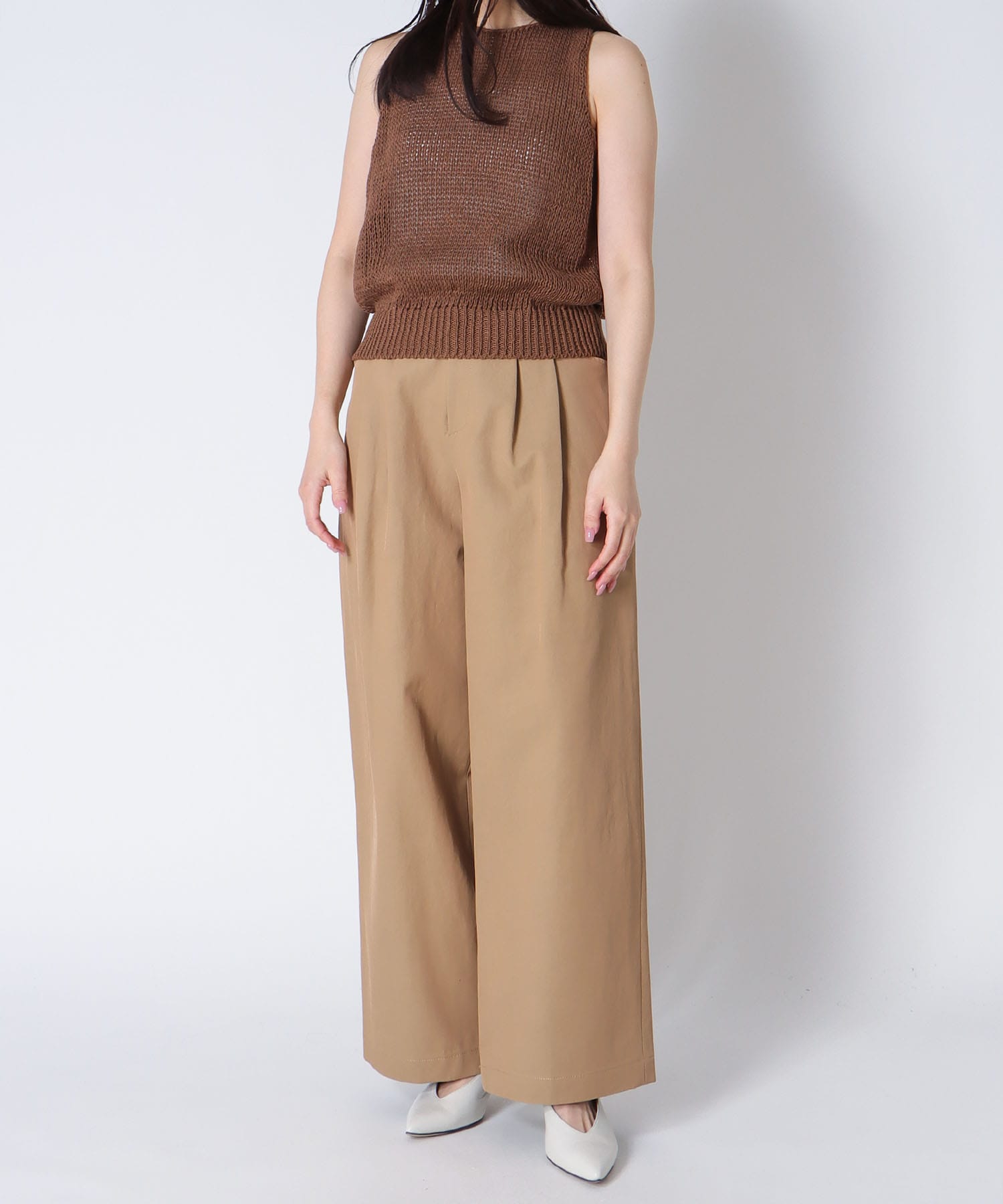 ＜B7＞wide chino pants