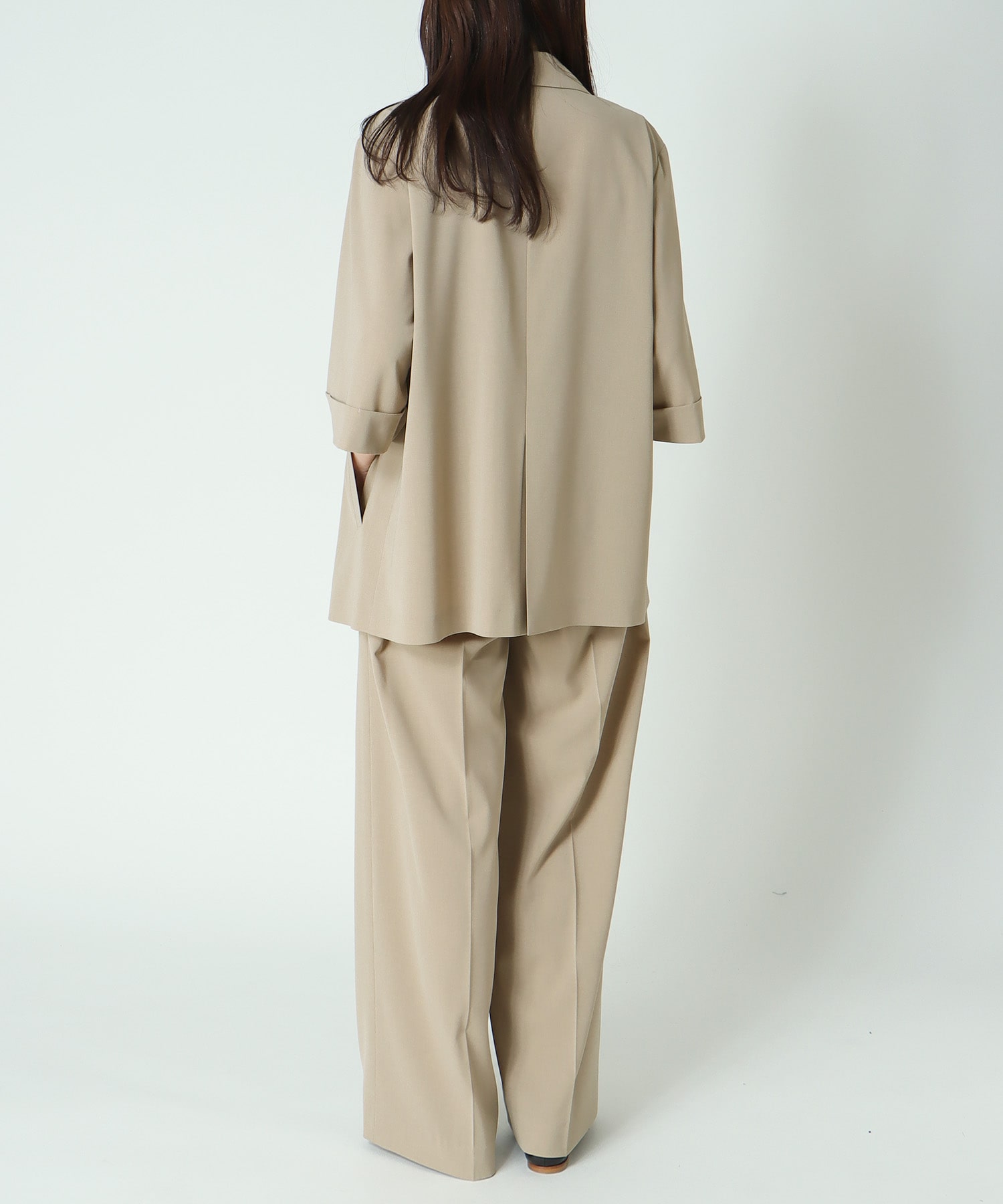 ＜B7＞chambray stylish wide pants