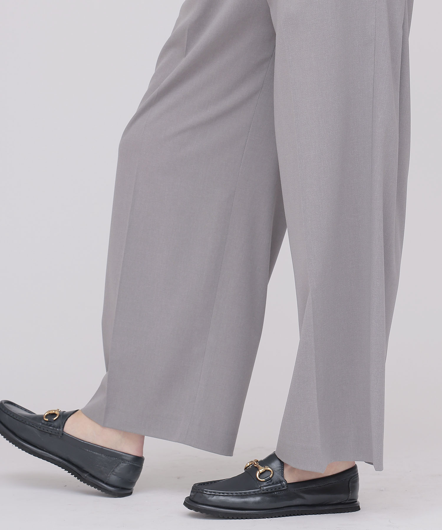 ＜B7＞chambray stylish wide pants