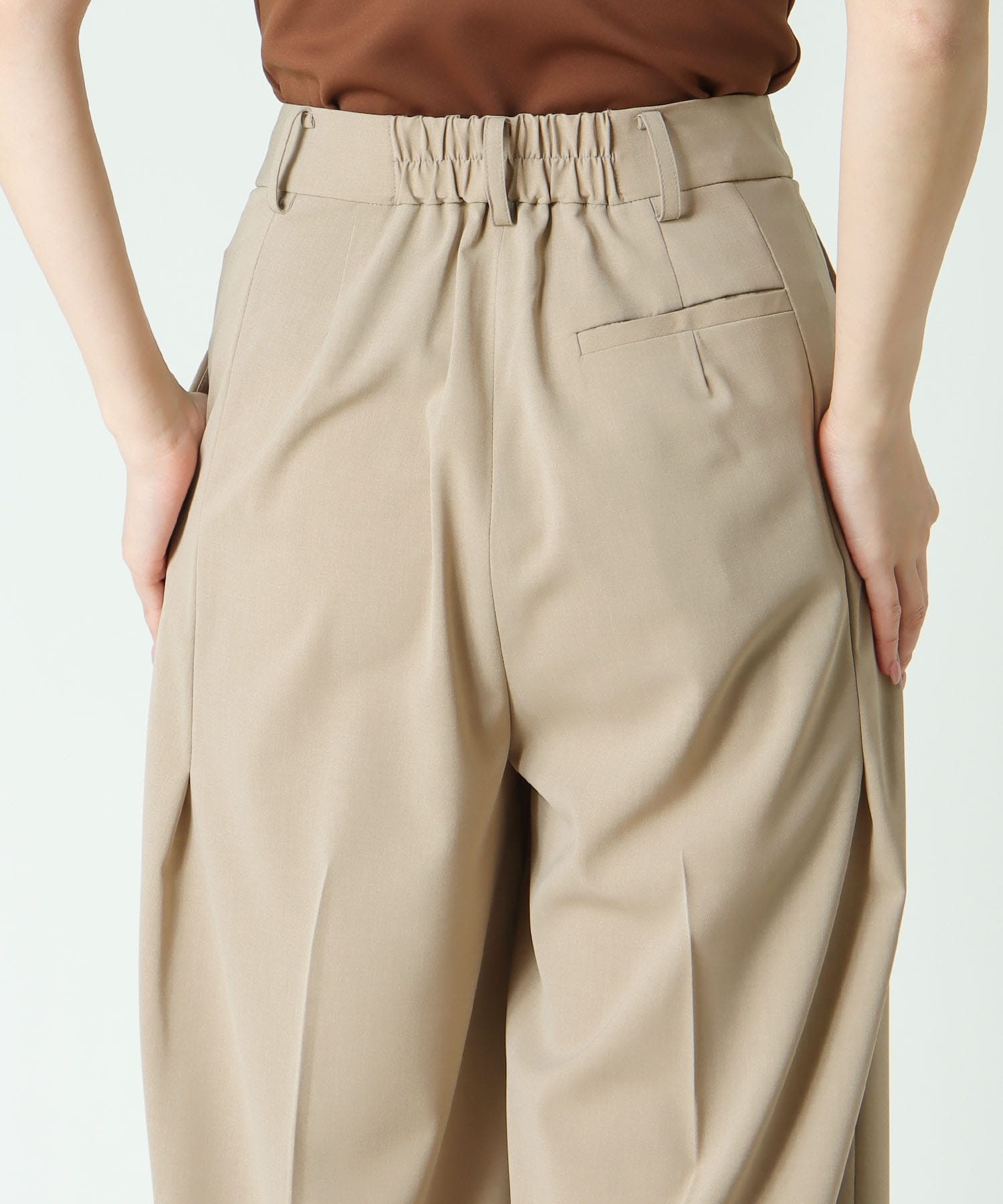 ＜B7＞chambray stylish wide pants