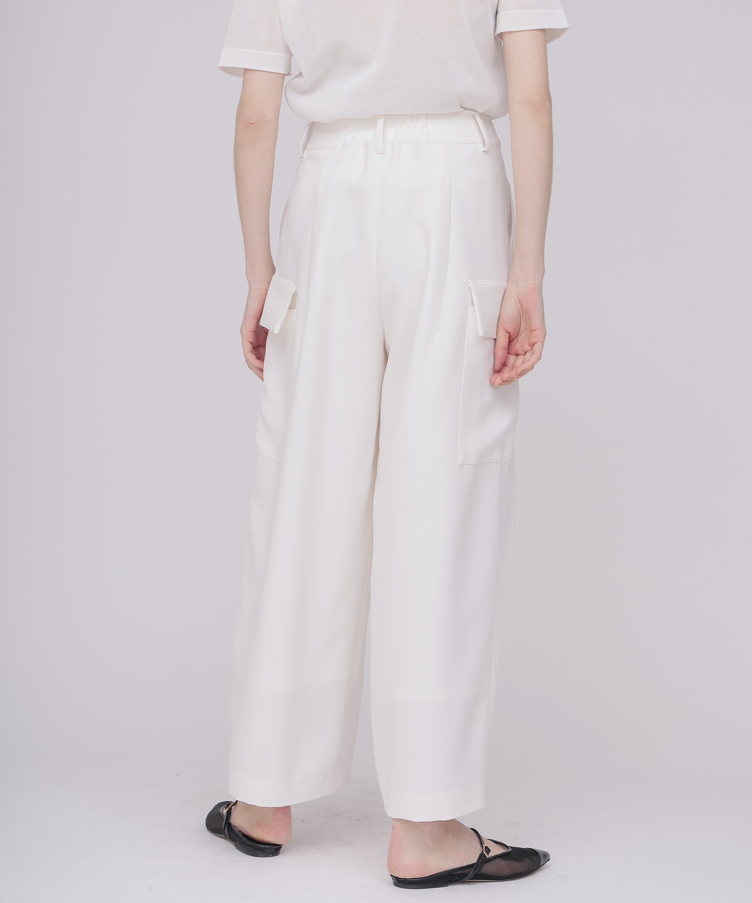 ＜B7＞ powder twill stretch cargo pants