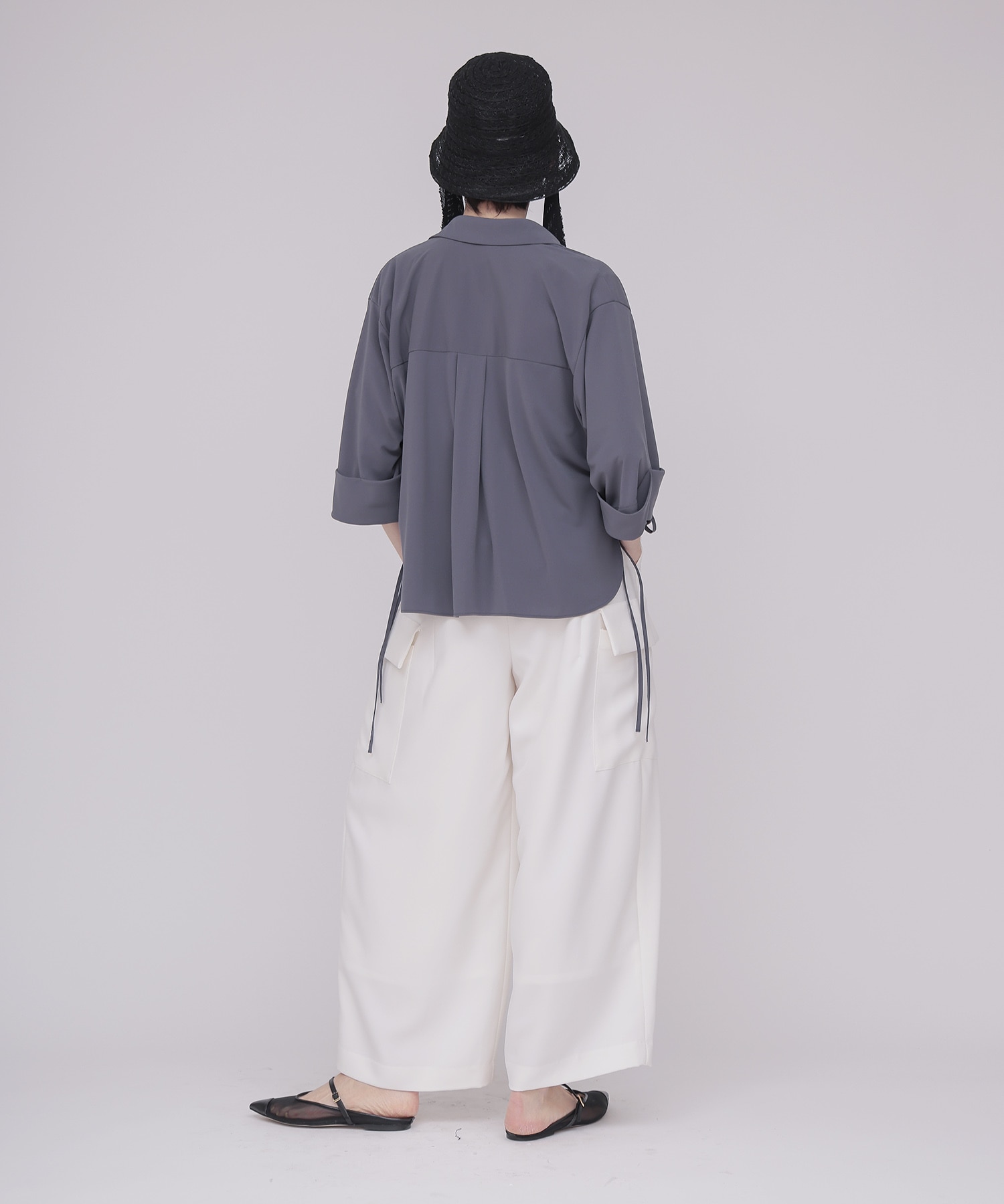 ＜B7＞ powder twill stretch cargo pants