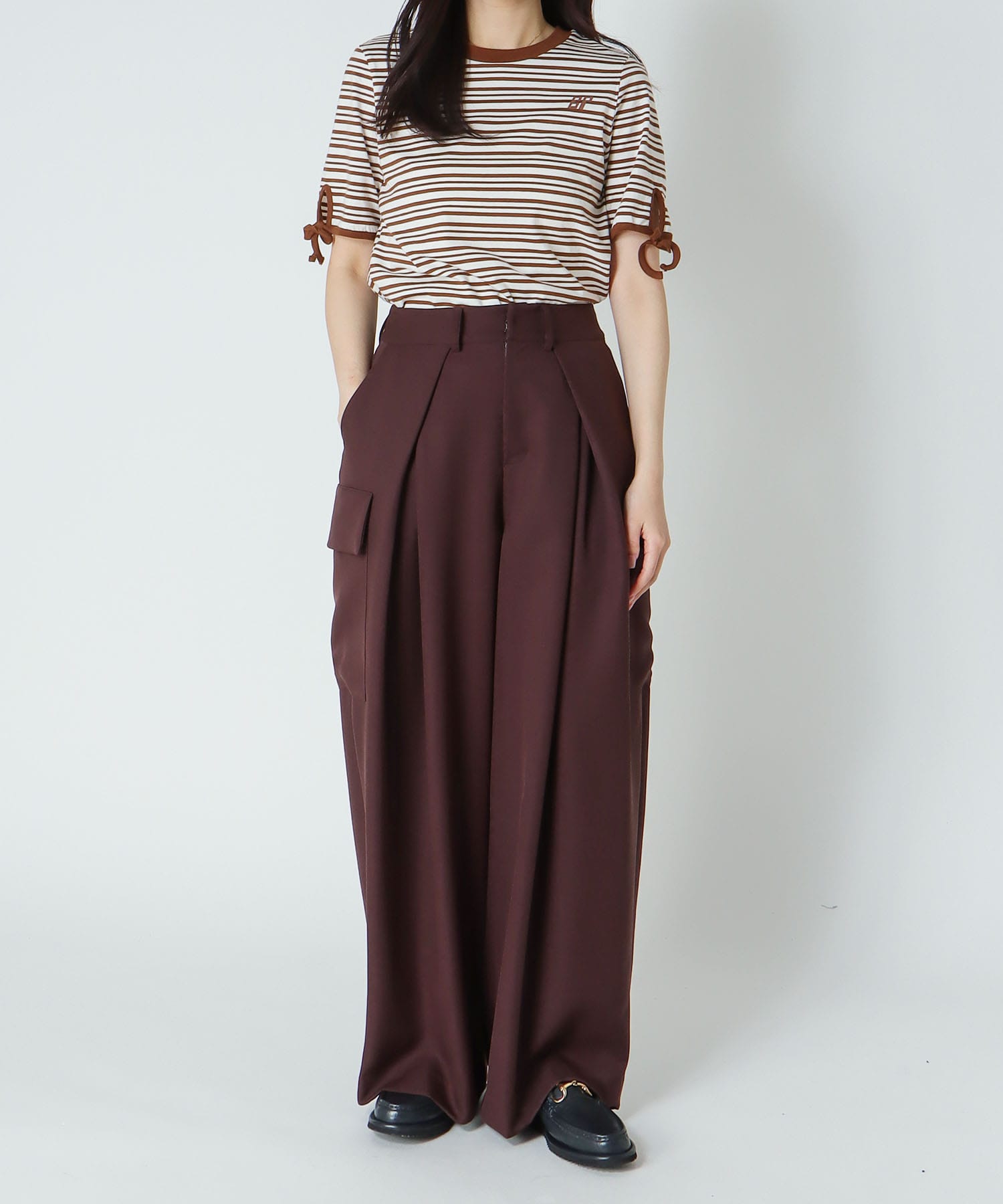 ＜B7＞ powder twill stretch cargo pants