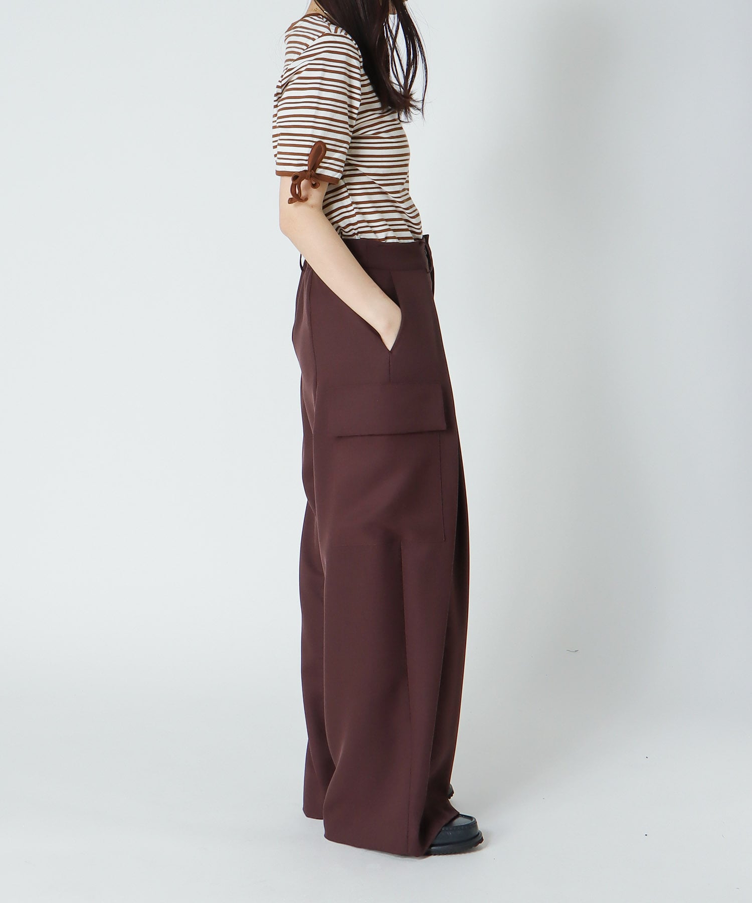 ＜B7＞ powder twill stretch cargo pants