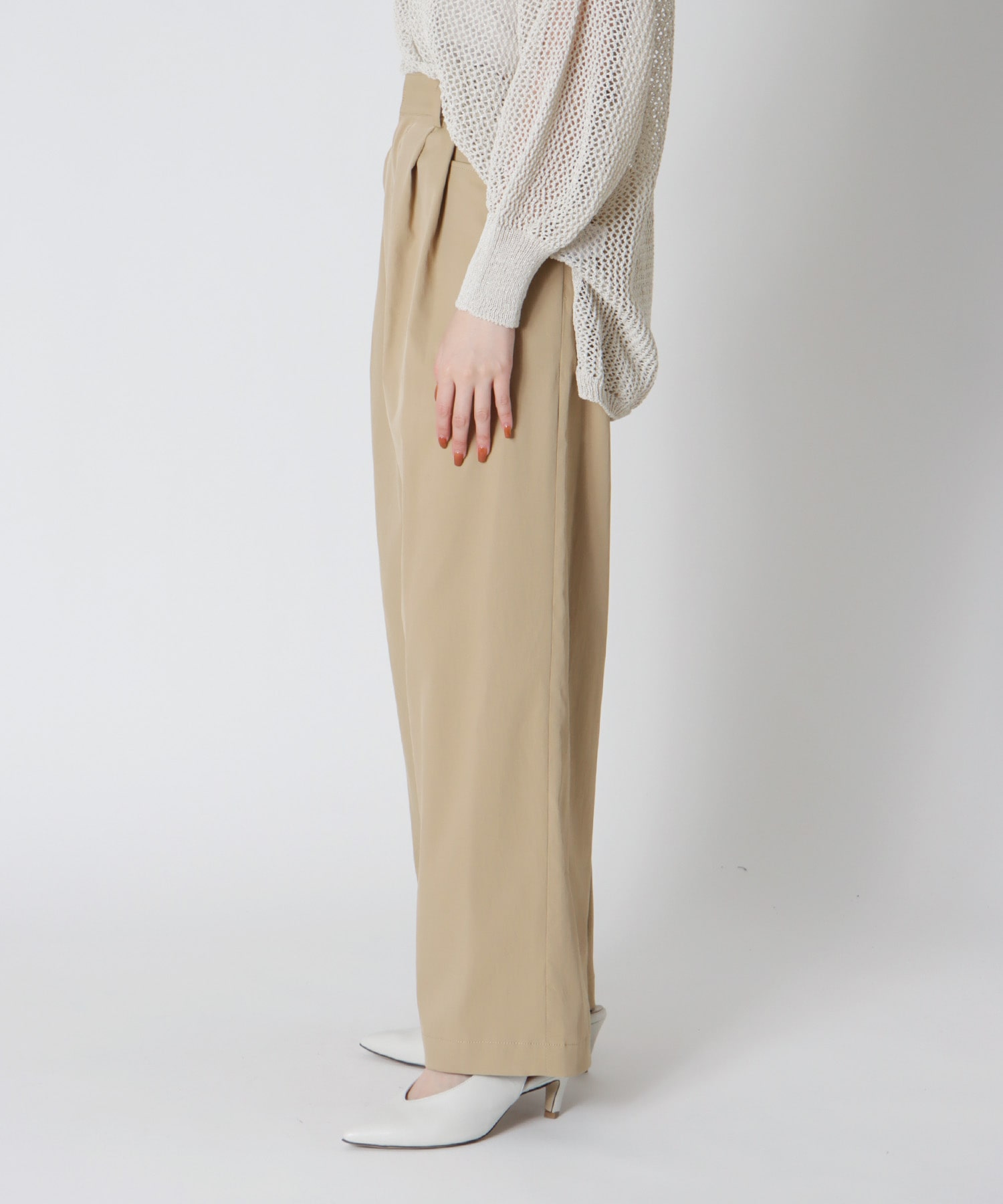 ＜B7＞lightweight wide chino pants
