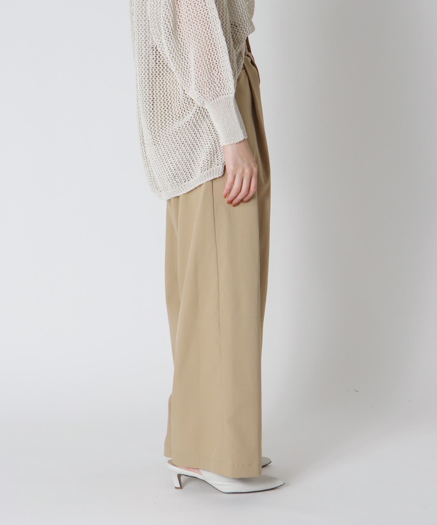 ＜B7＞lightweight wide chino pants