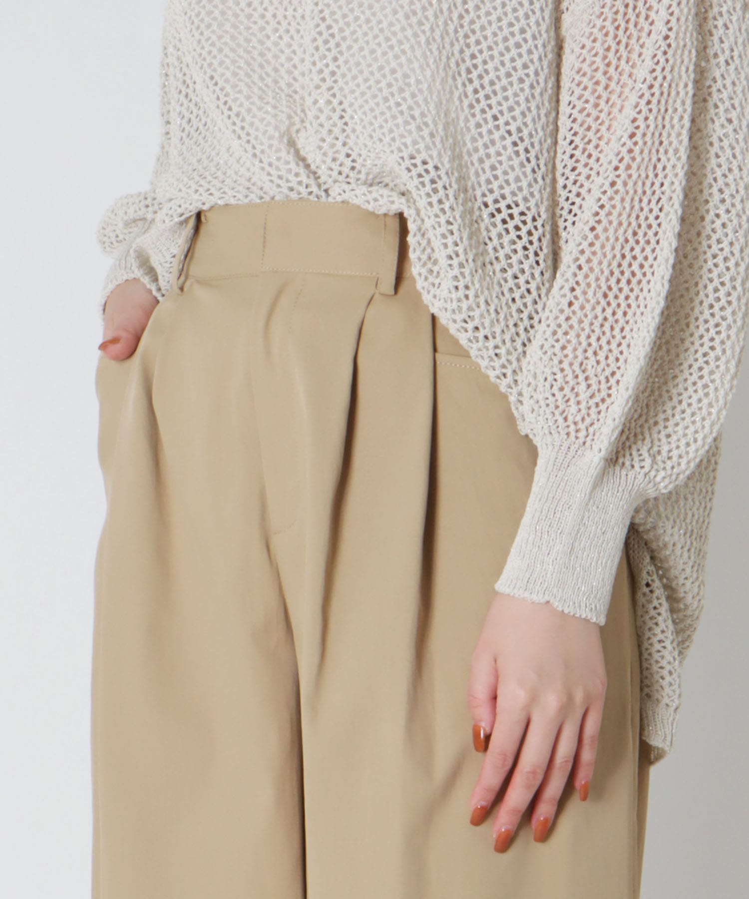 ＜B7＞lightweight wide chino pants