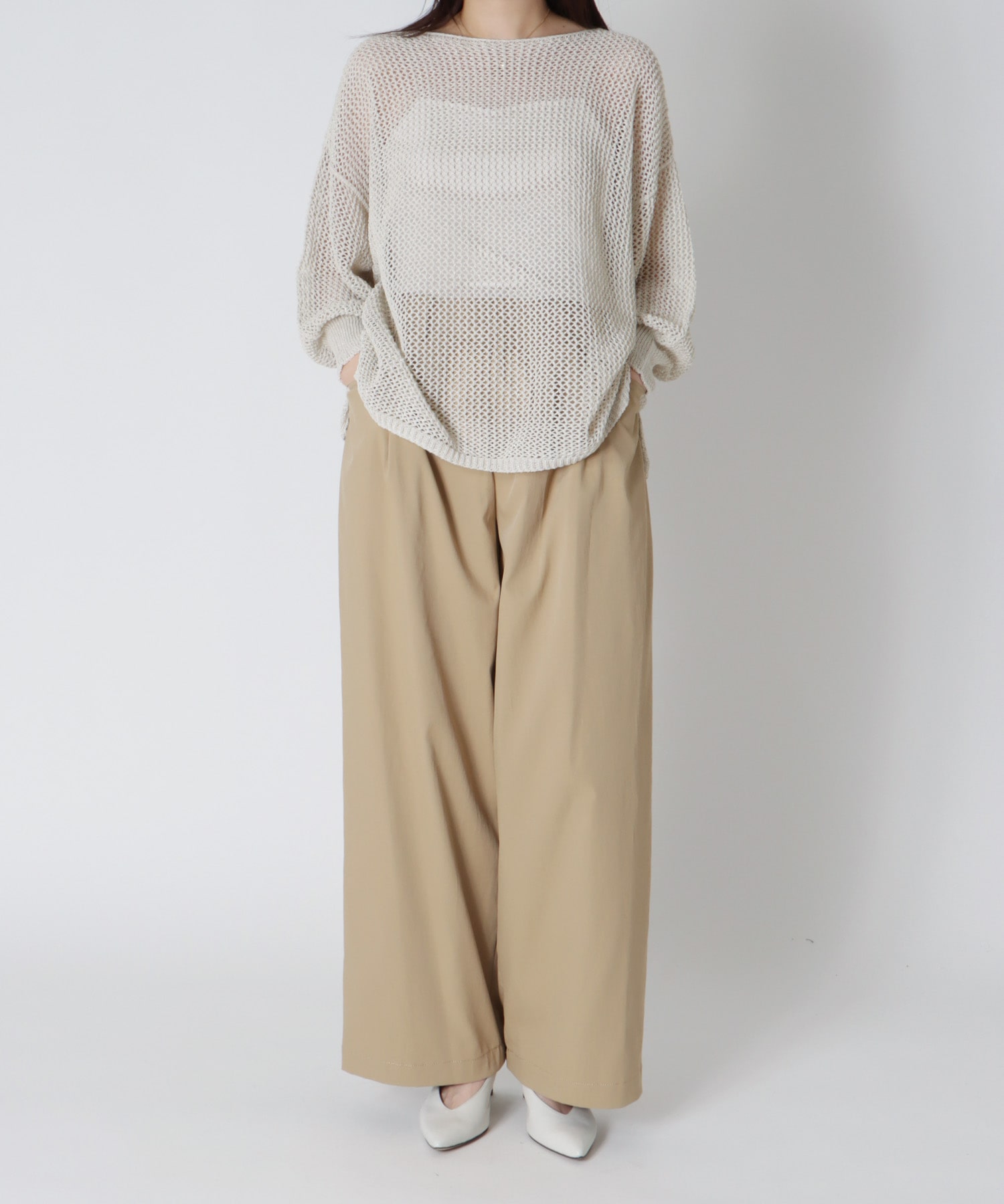 ＜B7＞lightweight wide chino pants