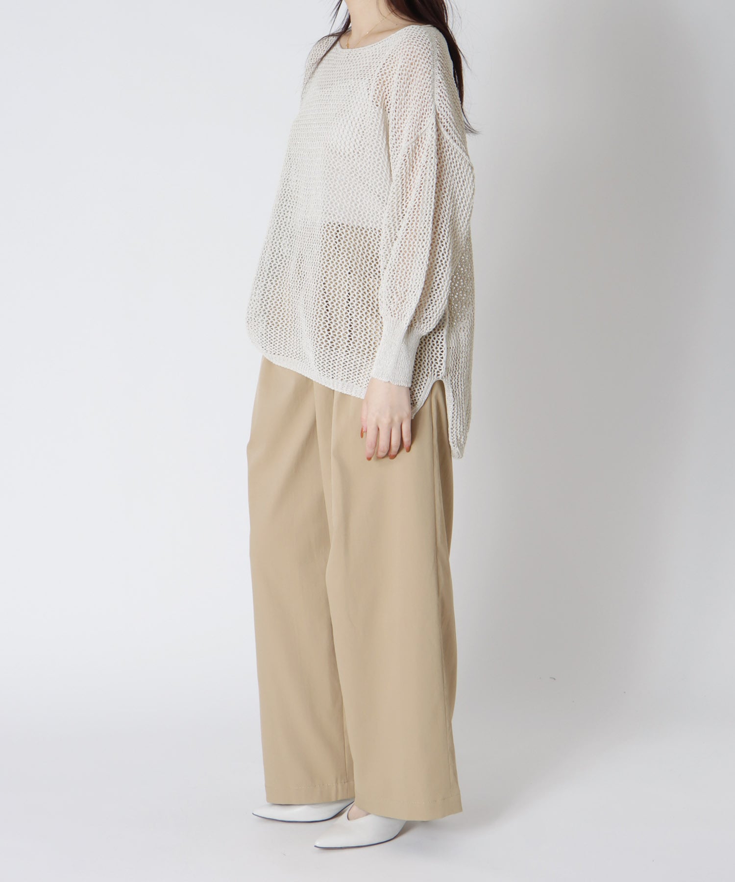 ＜B7＞lightweight wide chino pants
