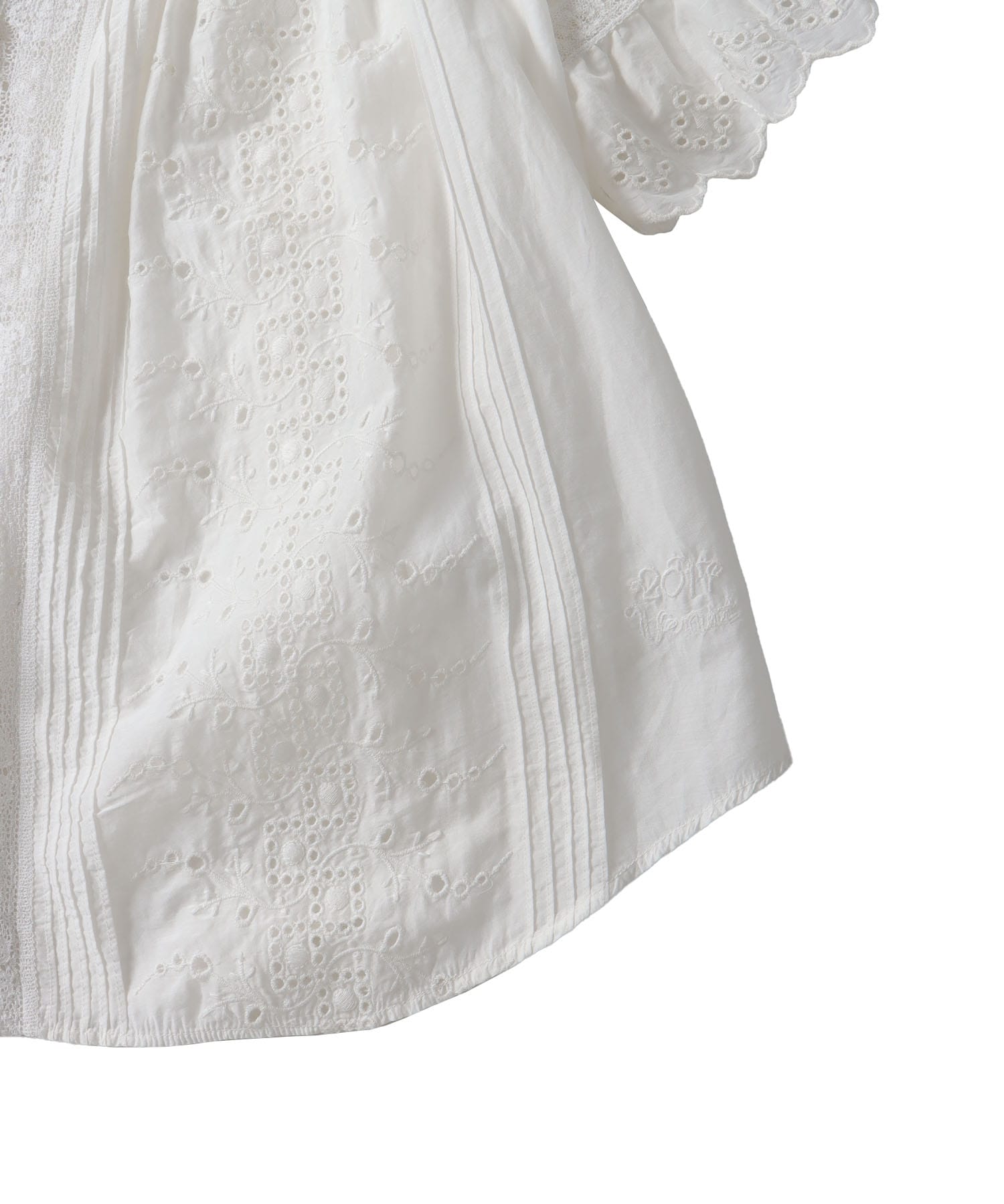 ＜VENIT＞SILK COTTON LACE EMBROIDERY BLOUSE