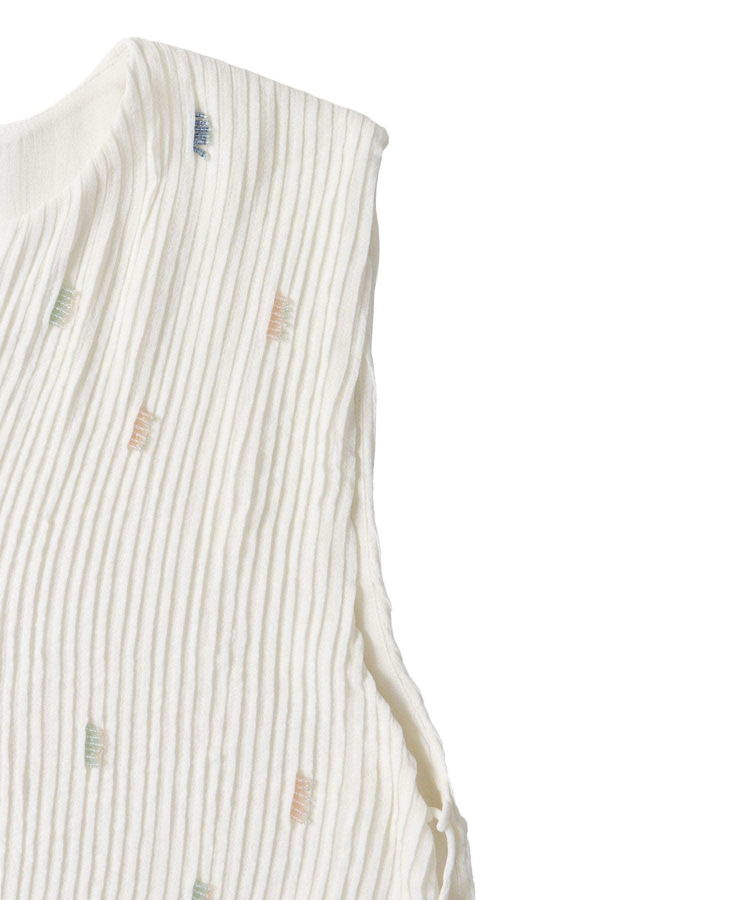 ＜VENIT＞PIN TUCK BEADS EMBROIDERY PULL