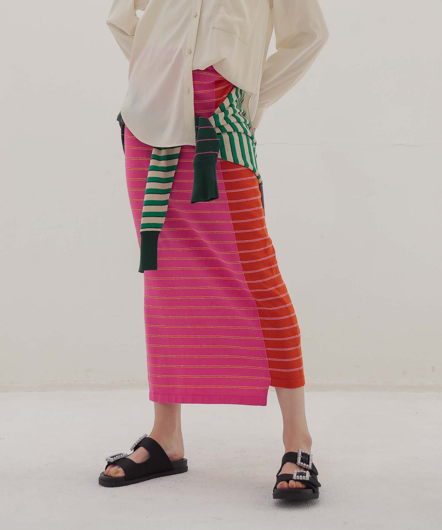 ＜VENIT＞CRAZY BORDER DRESS