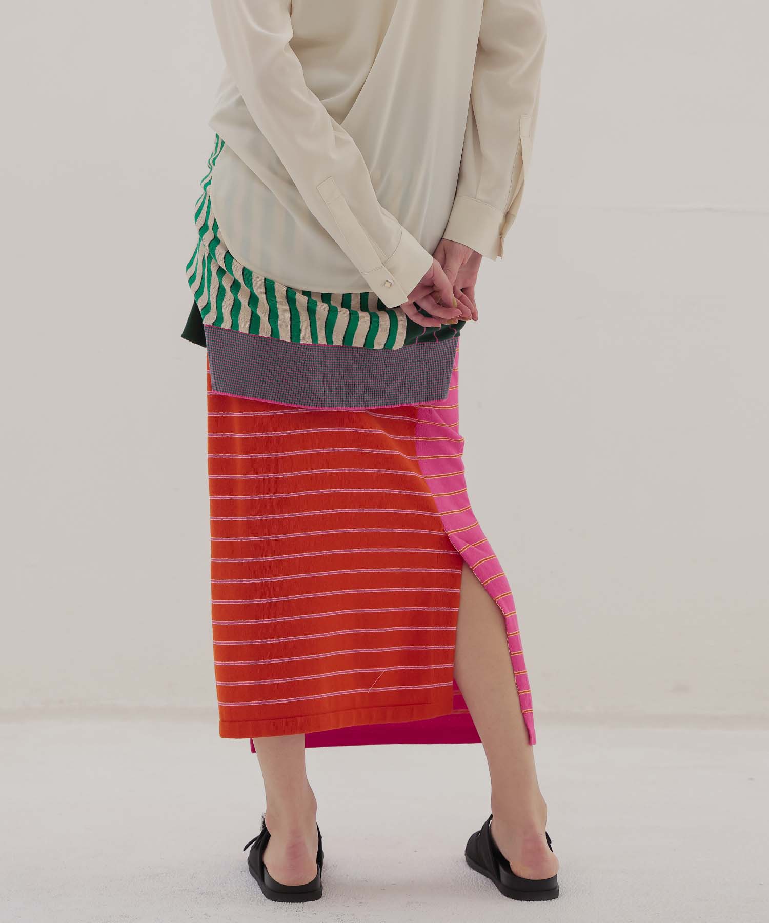 ＜VENIT＞CRAZY BORDER DRESS