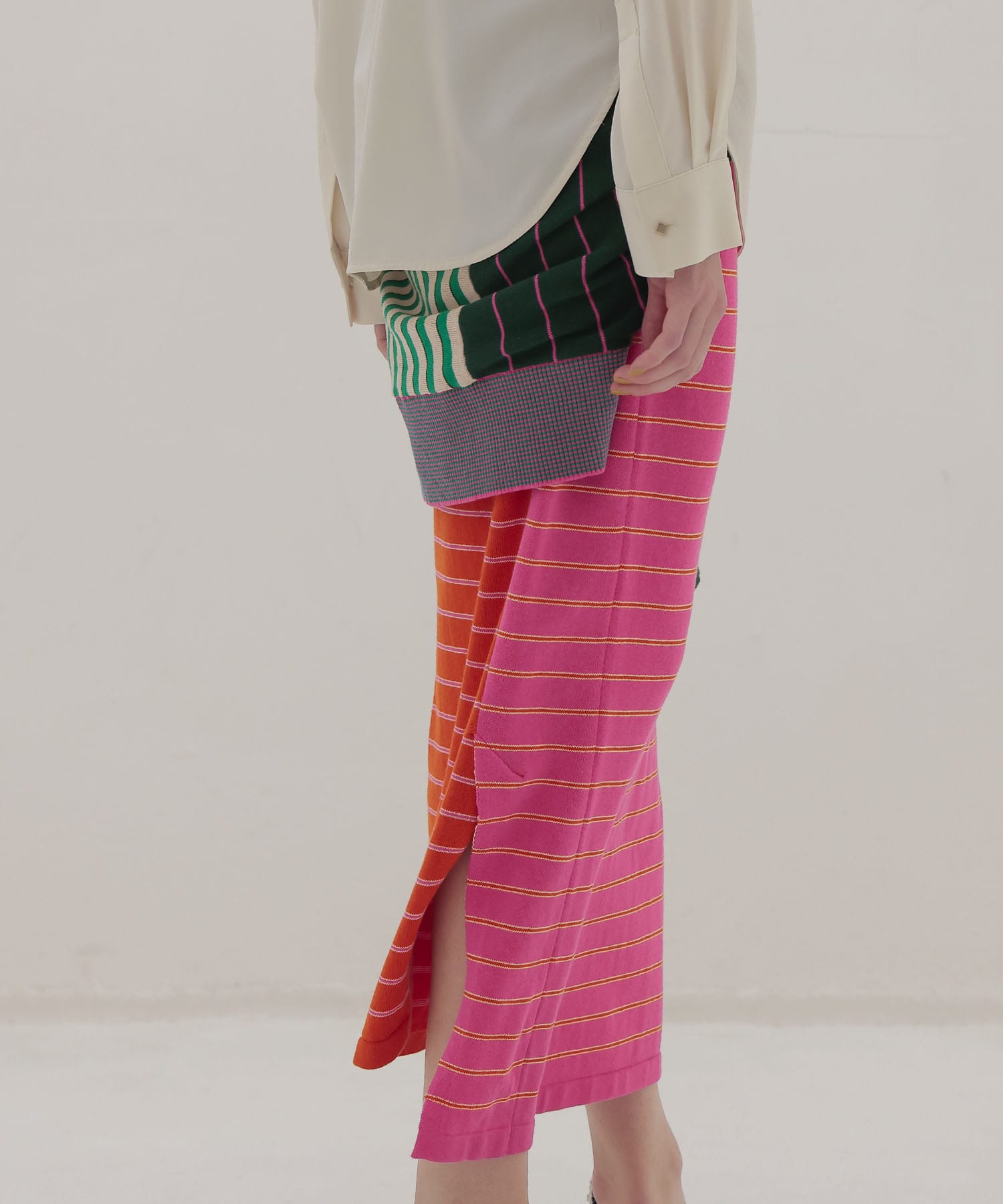 ＜VENIT＞CRAZY BORDER DRESS