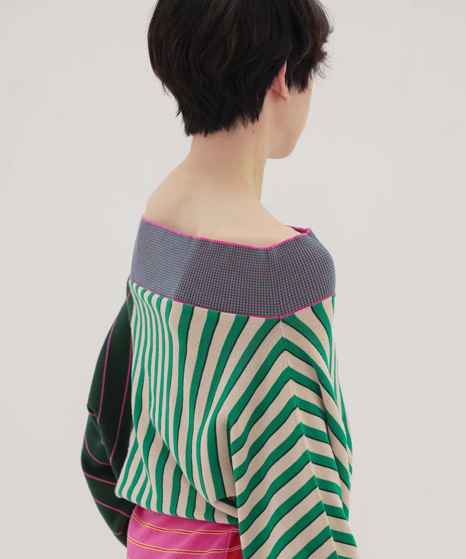 ＜VENIT＞CRAZY BORDER DRESS