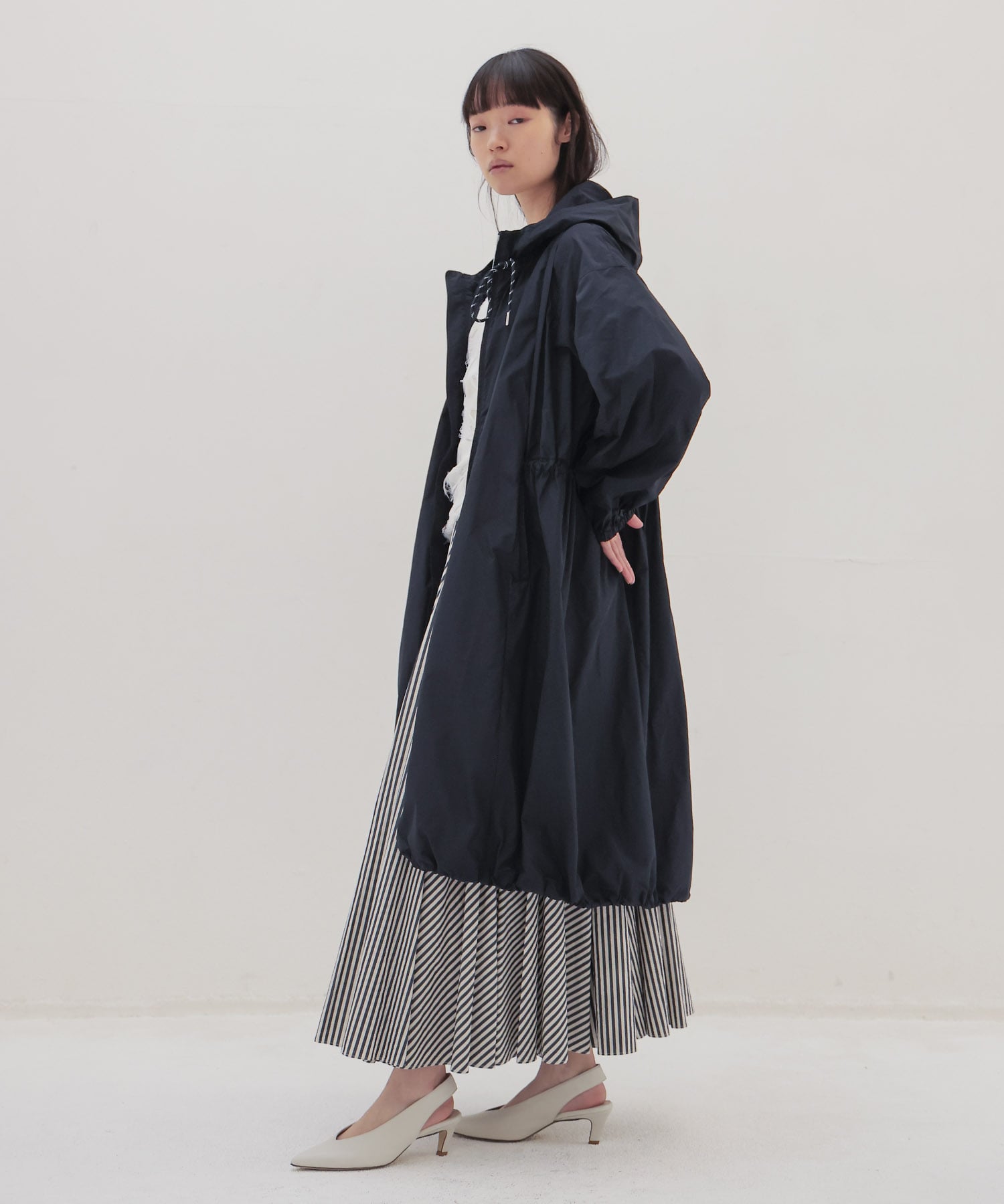 ＜VENIT＞COTTON CUPRA STRIPE SKIRT