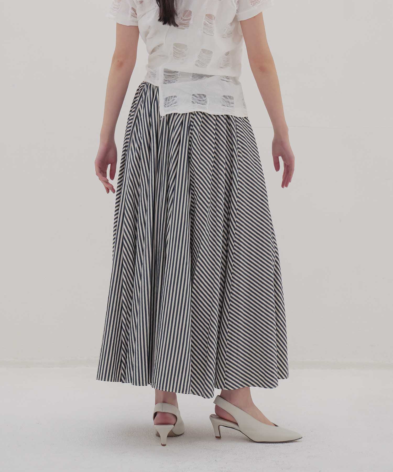 ＜VENIT＞COTTON CUPRA STRIPE SKIRT