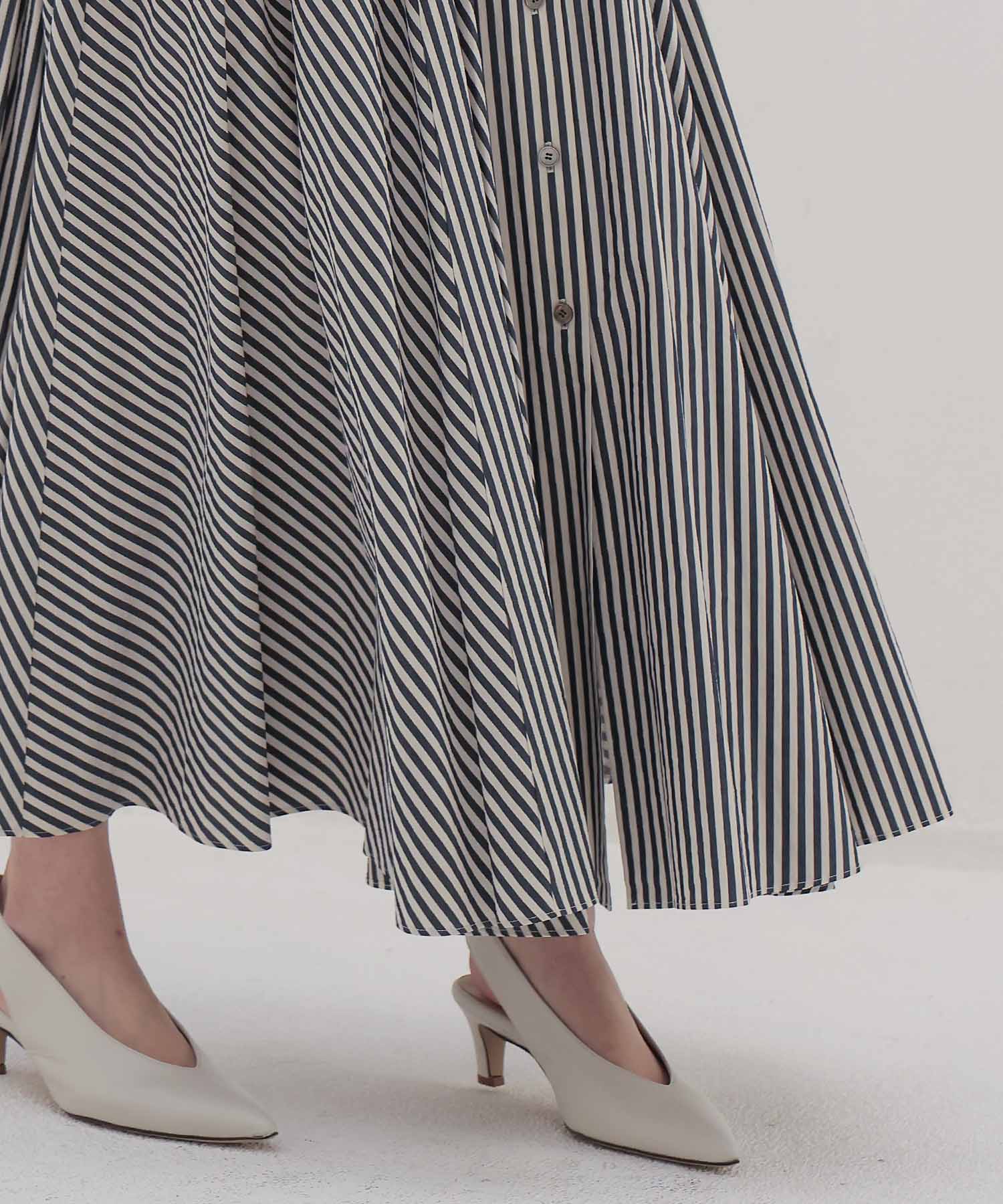 ＜VENIT＞COTTON CUPRA STRIPE SKIRT