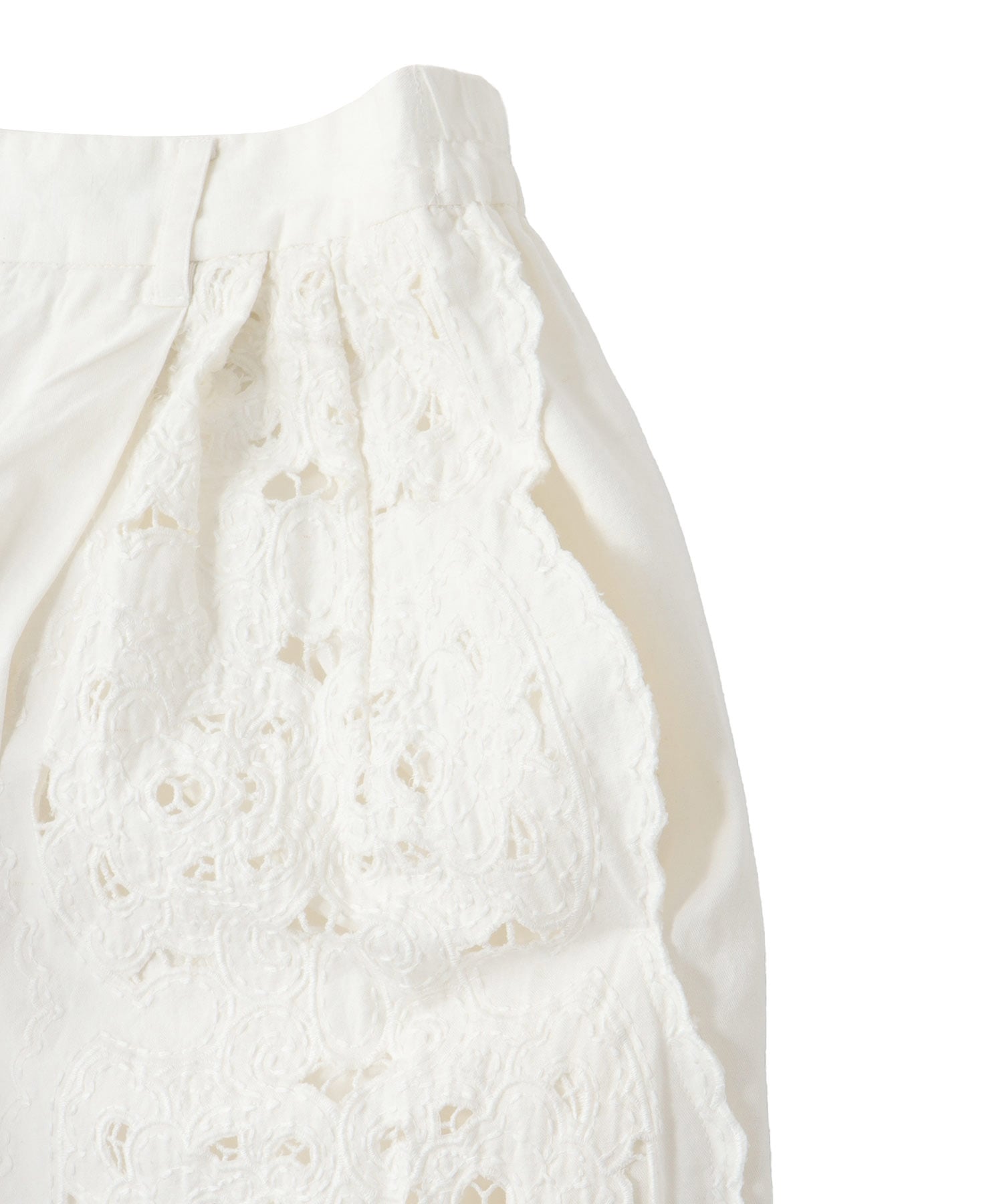 〔お家で試着〕＜VENIT＞CUT WORK LACE EMBROIDERY PANTS