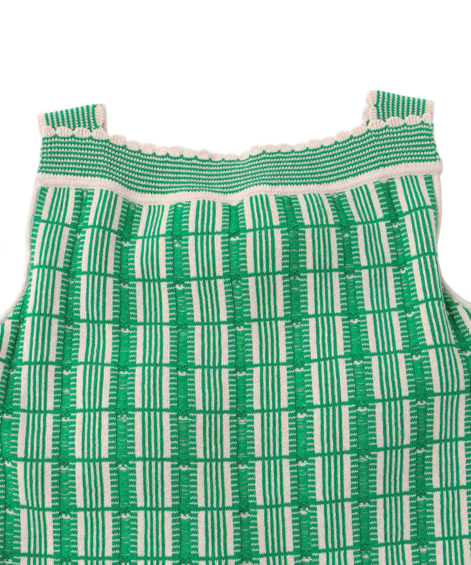 〔お家で試着〕＜VENIT＞RETRO JACQUARD KNIT TANK