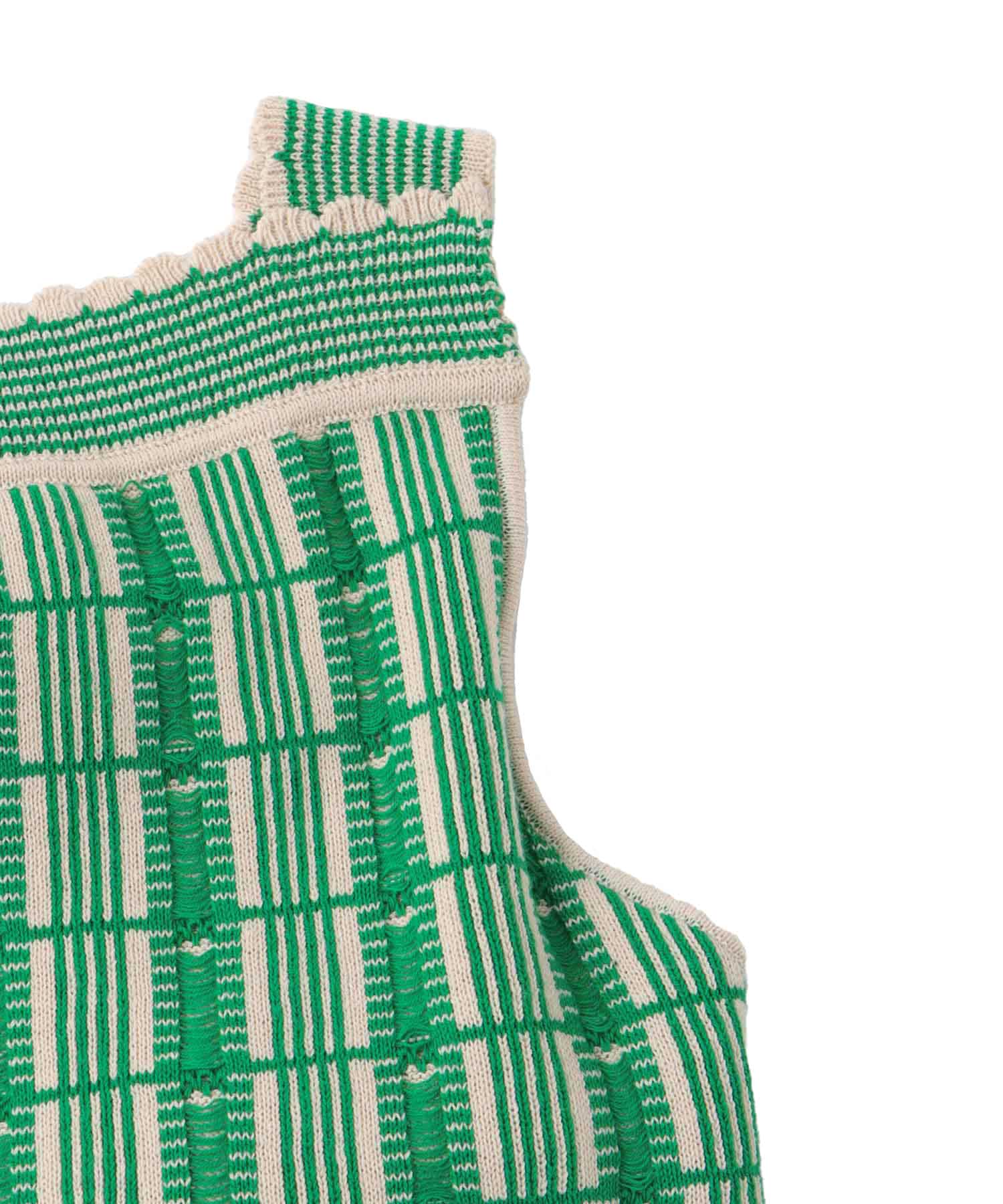 〔お家で試着〕＜VENIT＞RETRO JACQUARD KNIT TANK