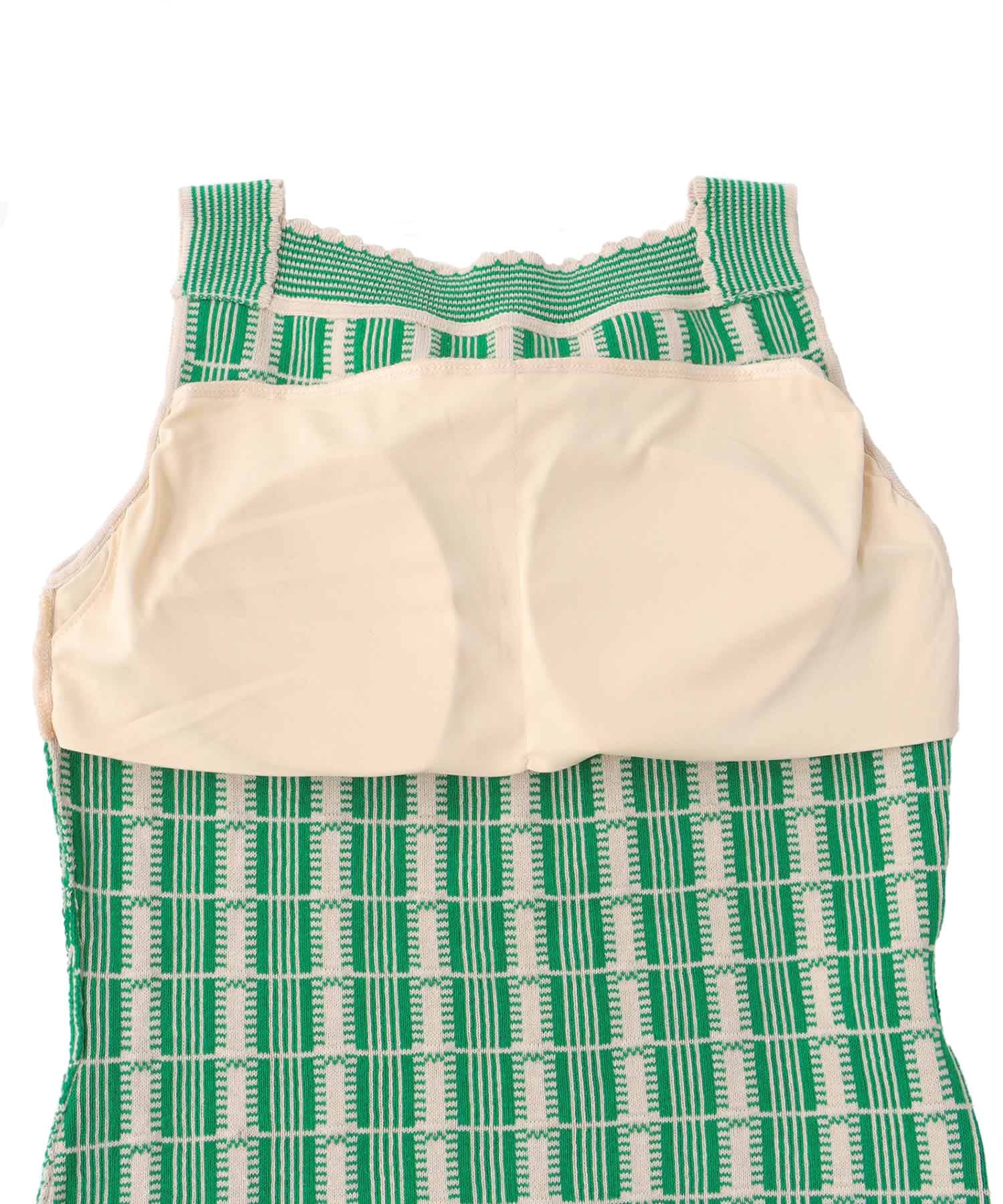 〔お家で試着〕＜VENIT＞RETRO JACQUARD KNIT TANK