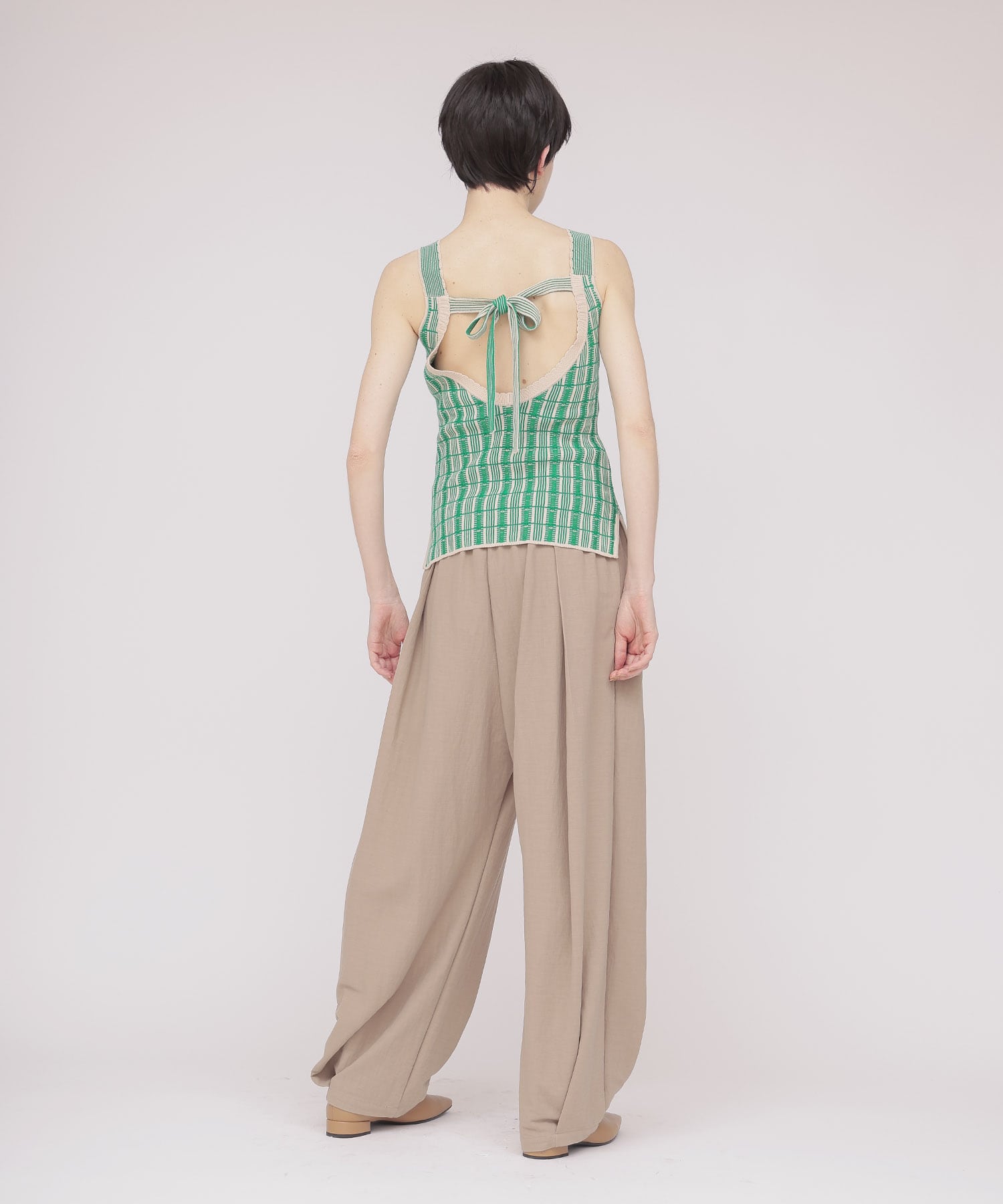 〔お家で試着〕＜VENIT＞RETRO JACQUARD KNIT TANK