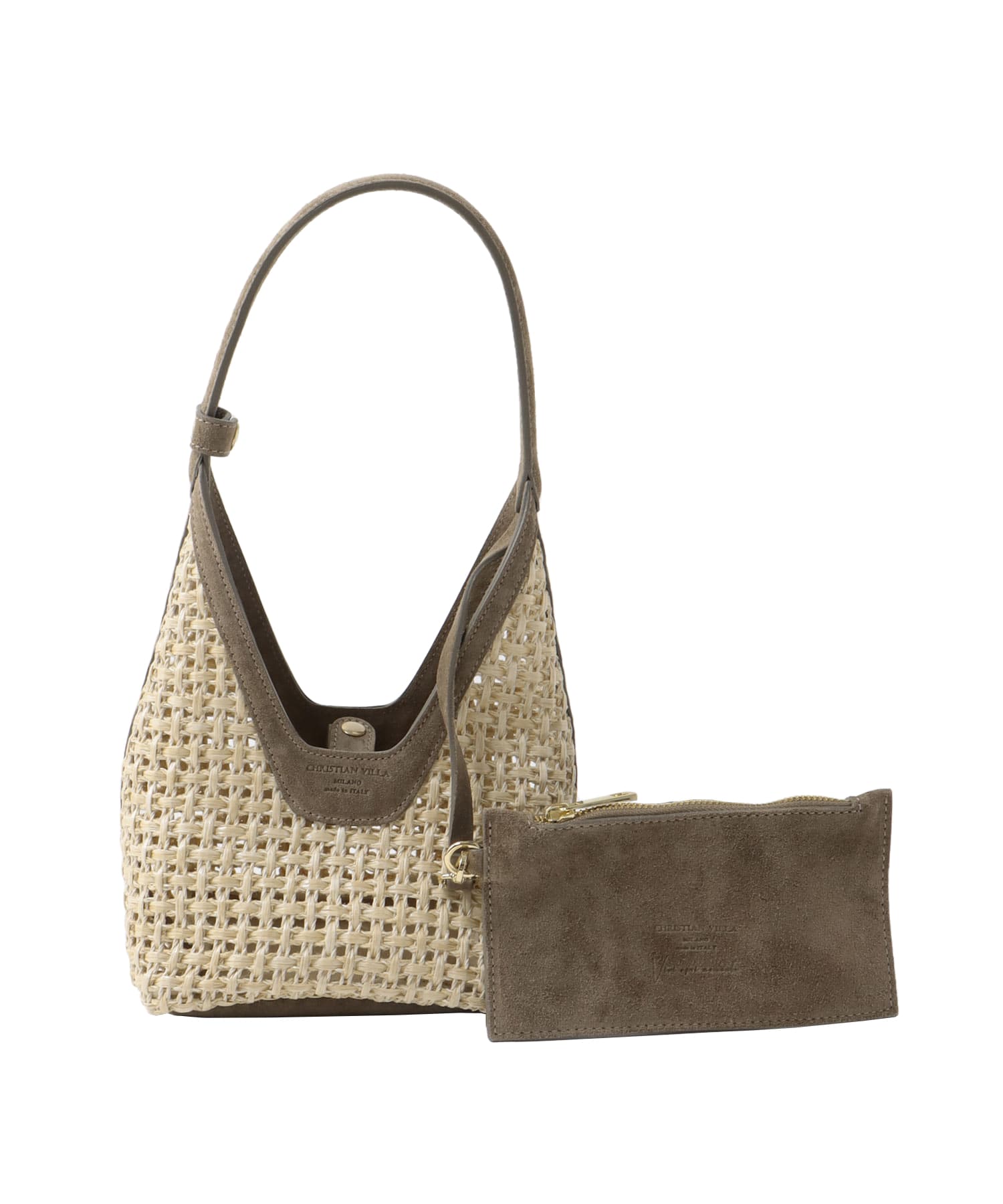＜CHRISTIAN VILLA＞raffia top handle bag