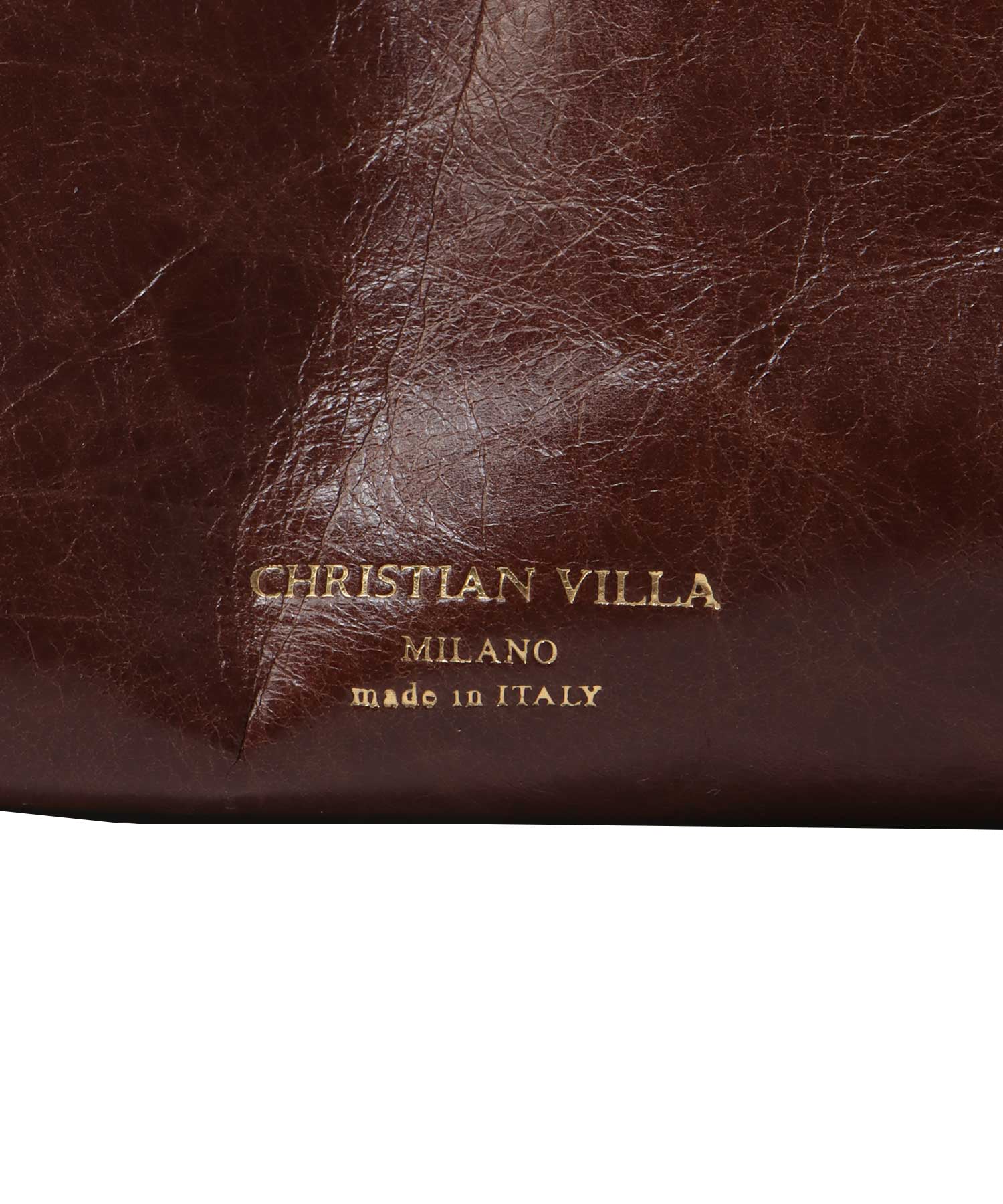 ＜CHRISTIAN VILLA＞gloss leather top handle bag