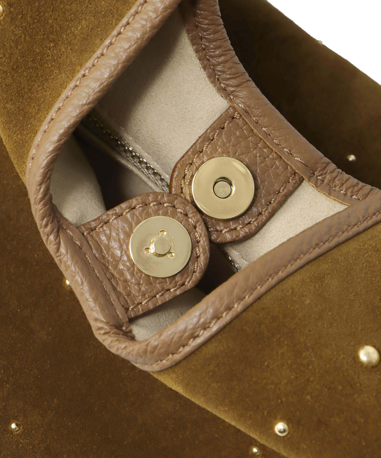 ＜CHRISTIAN VILLA＞suede studs top handle bag