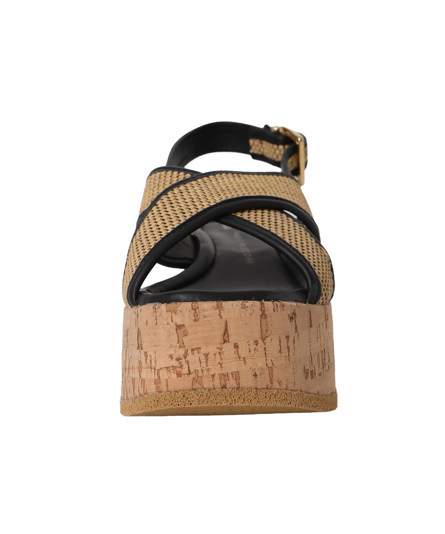＜FABIO RUSCONI＞rafia cross sling backs sandal