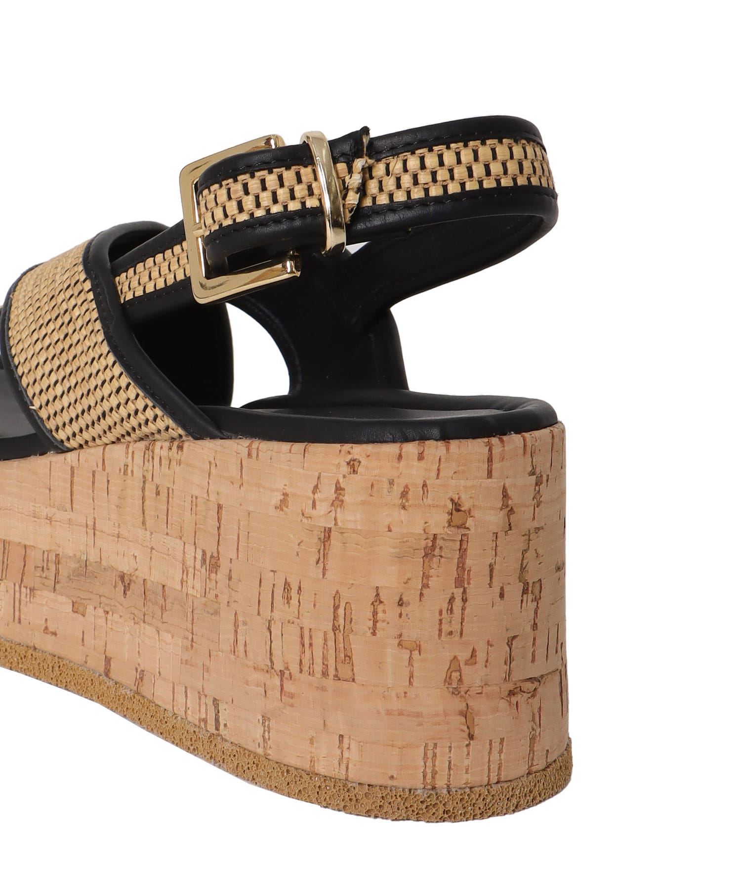 ＜FABIO RUSCONI＞rafia cross sling backs sandal